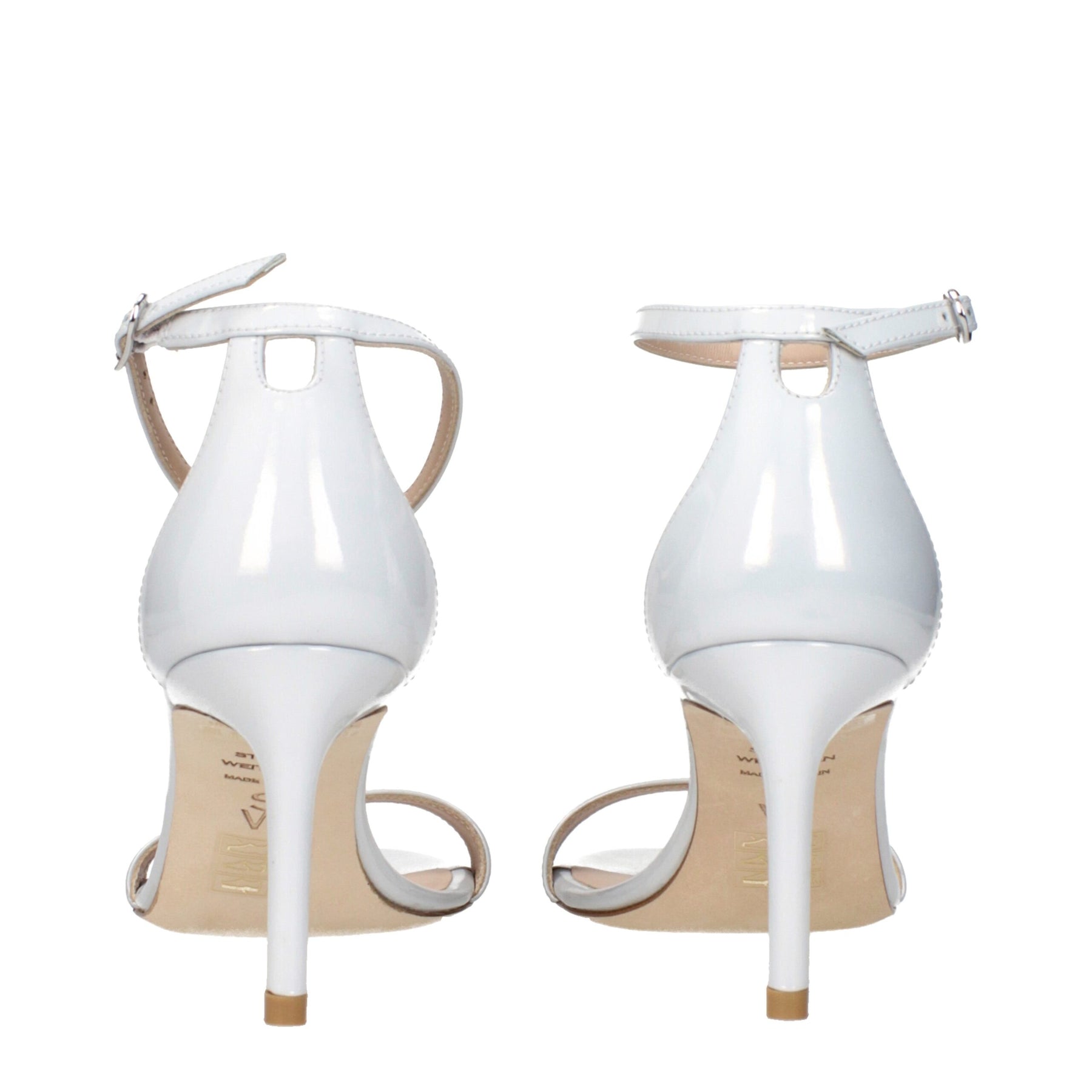 Stuart Weitzman White Leather Stiletto Heel Sandals | Regal Royce