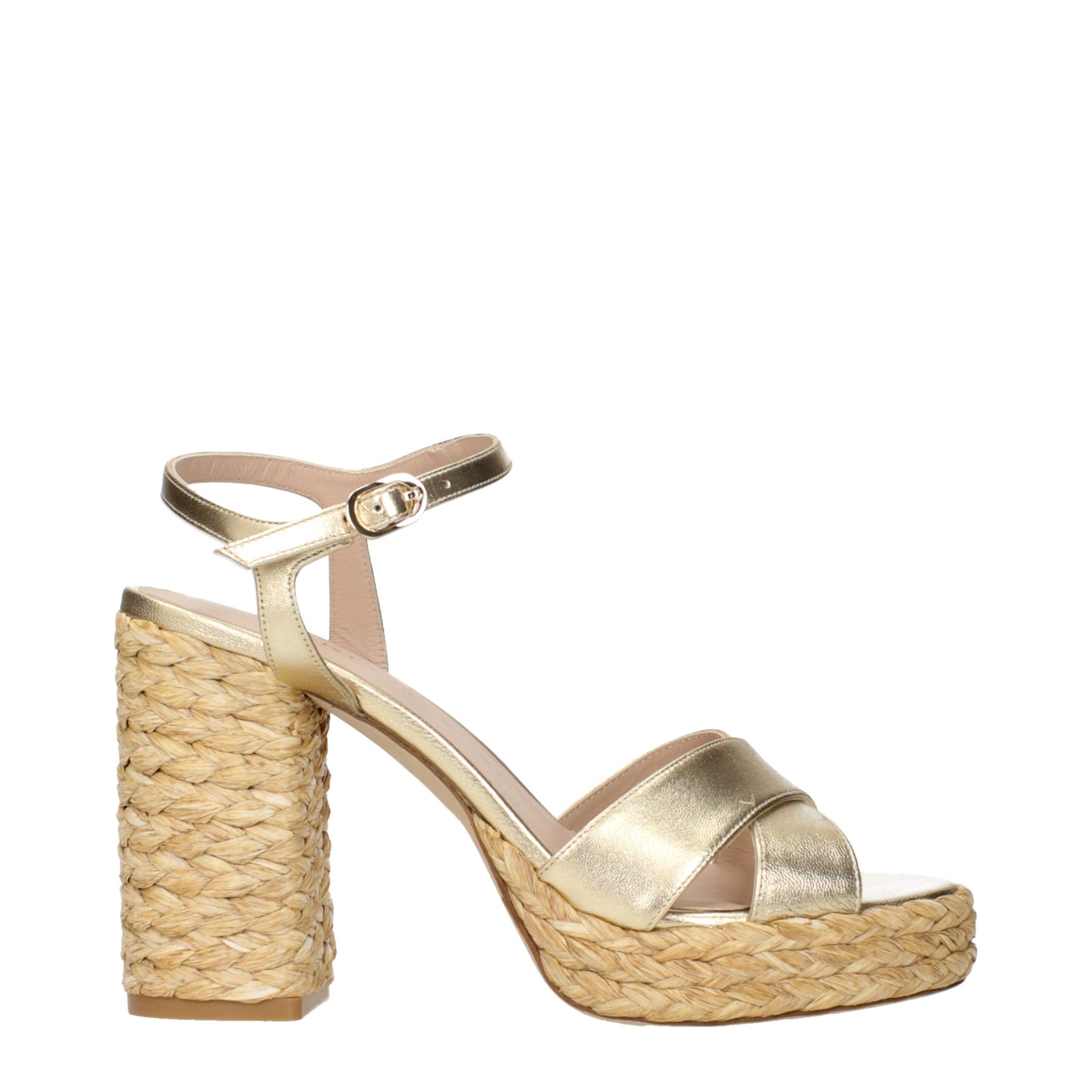 Stuart Weitzman Gold Leather Platform Sandals | Regal Royce
