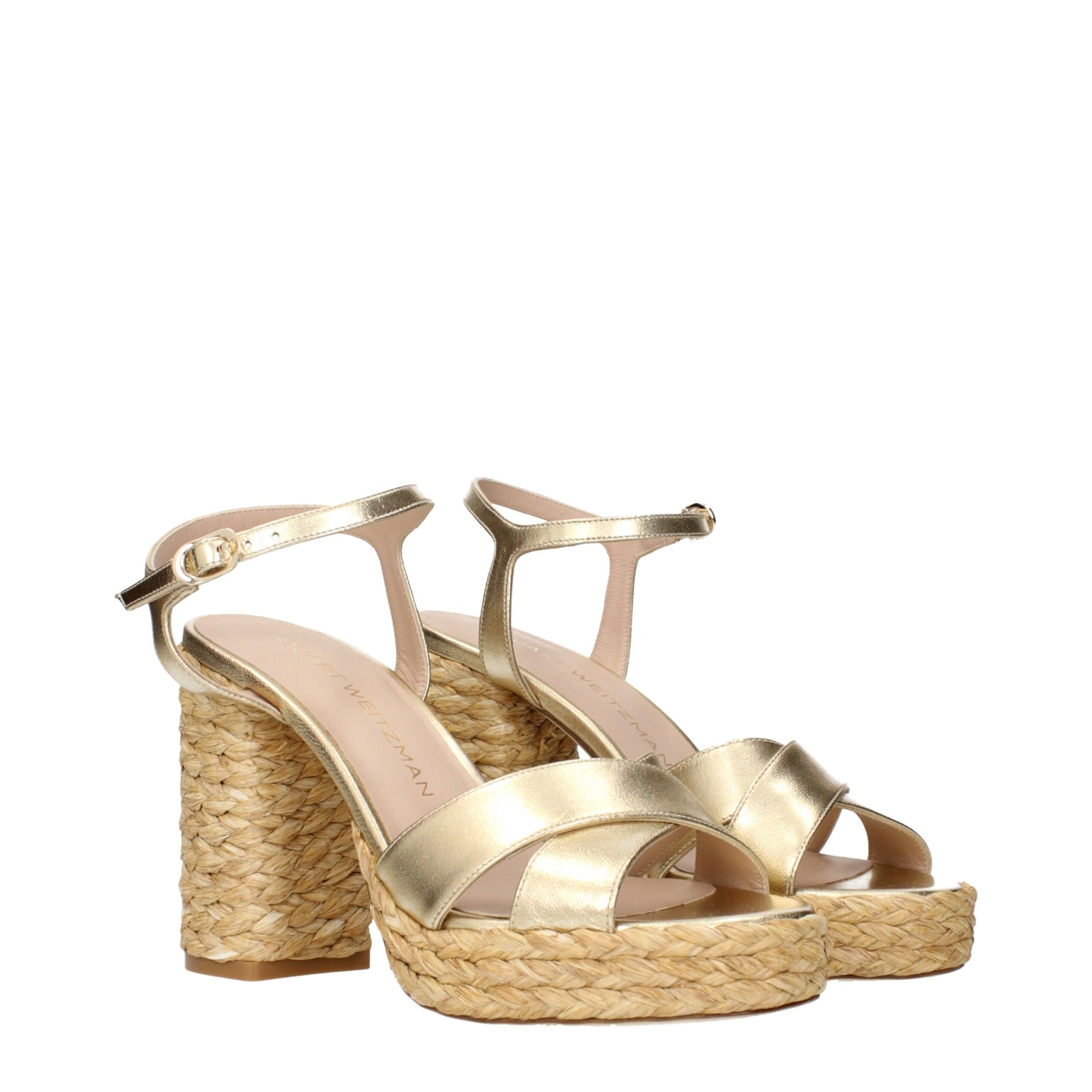Stuart Weitzman Gold Leather Platform Sandals | Regal Royce