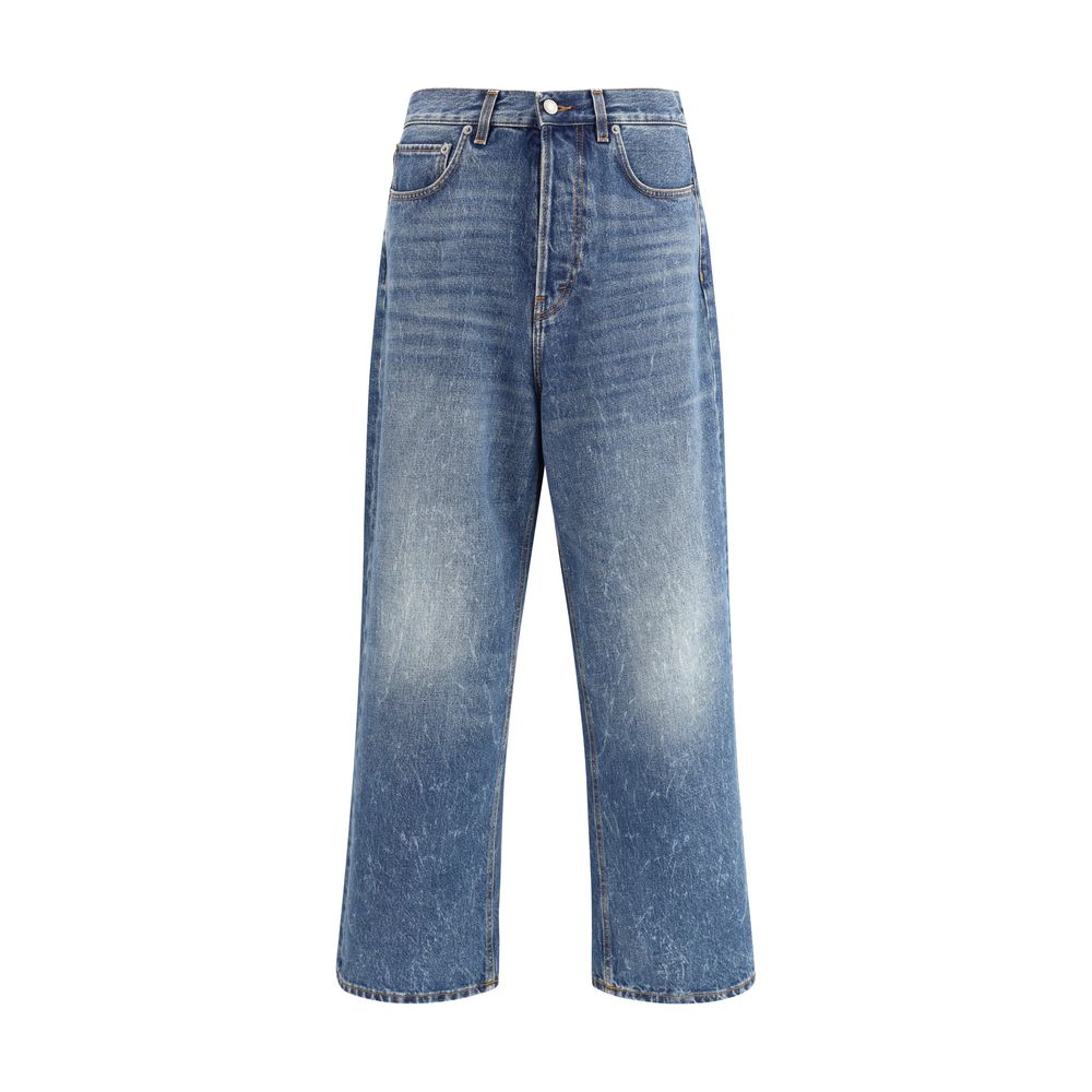 Haikure Light Blue Cotton Relaxed Fit Jeans | Regal Royce