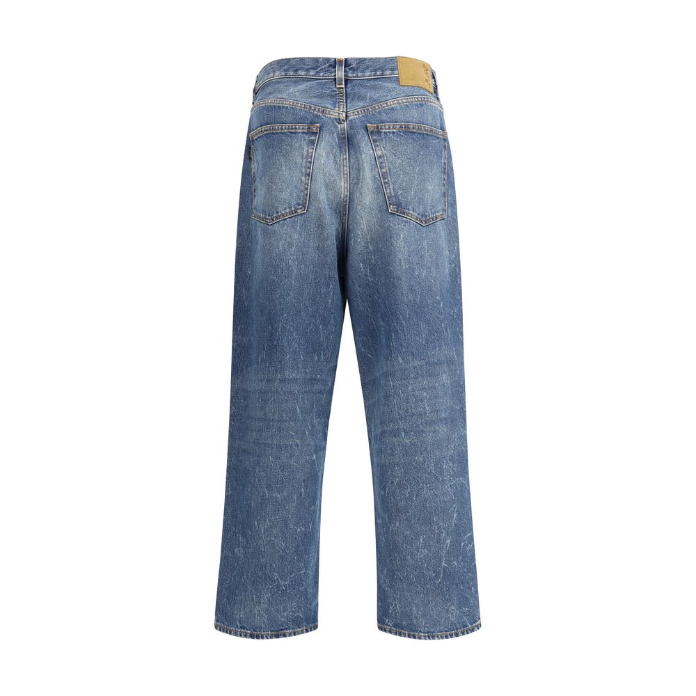 Haikure Light Blue Cotton Relaxed Fit Jeans | Regal Royce