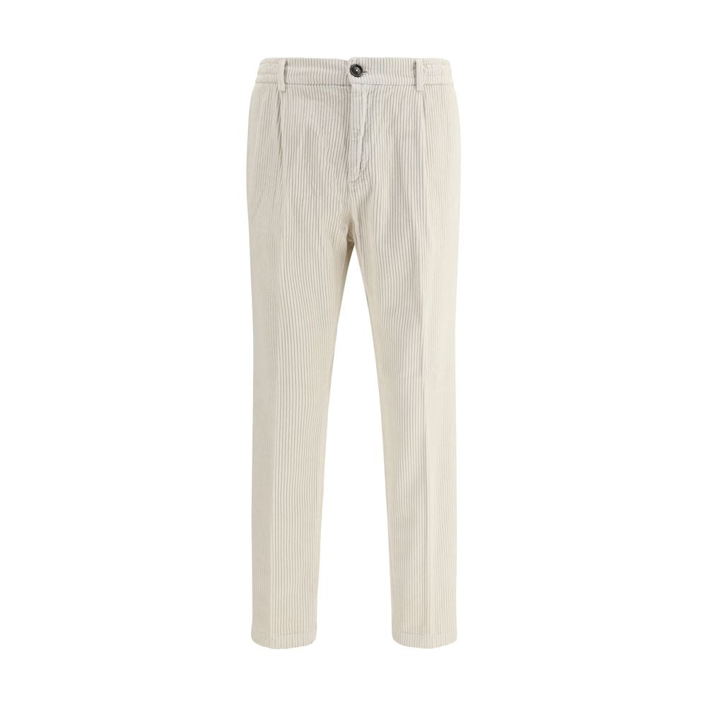 Cruna White Cotton Casual Pants | Regal Royce