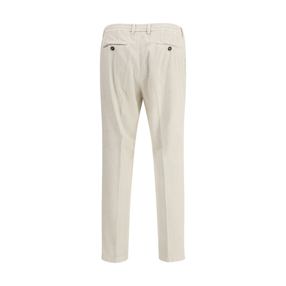 Cruna White Cotton Casual Pants | Regal Royce