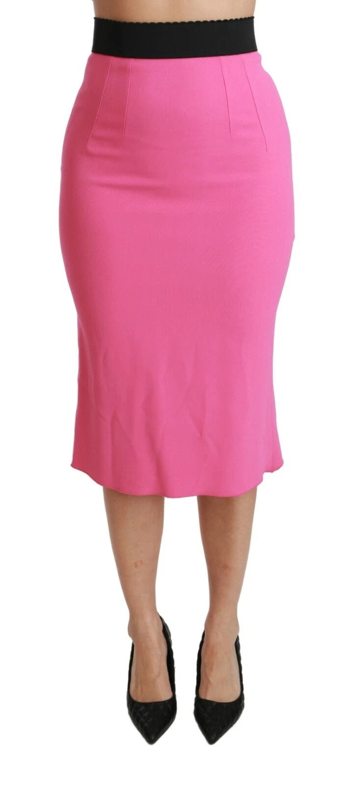 Dolce & Gabbana Pink High Waist Pencil Cut Midi Skirt | Regal Royce