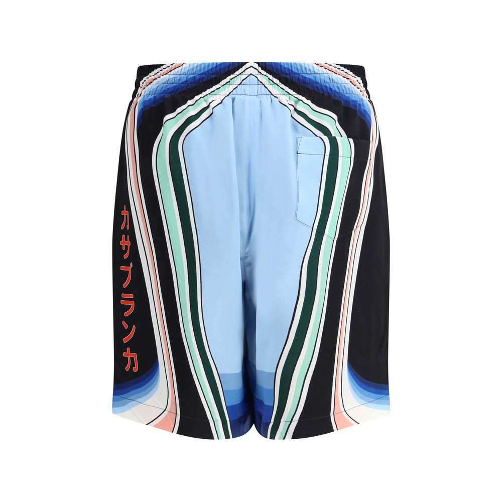 Casablanca Multicolor Silk Bermuda Shorts | Regal Royce