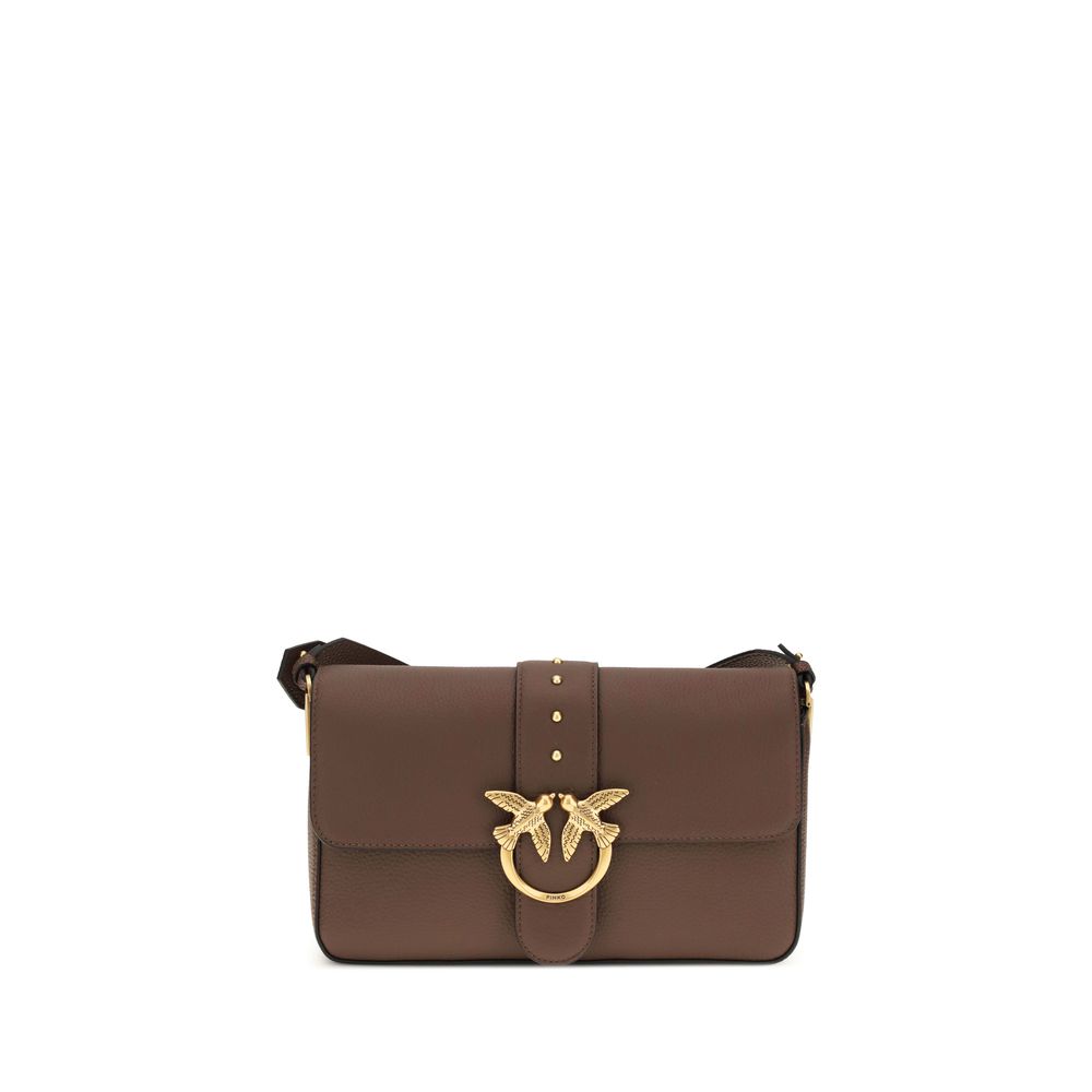 PINKO Brown Calf Leather Bos Taurus Shoulder Bag | Regal Royce