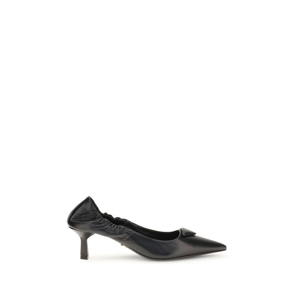 Prada Black Calf Leather Bos Taurus High Heel Pumps | Regal Royce