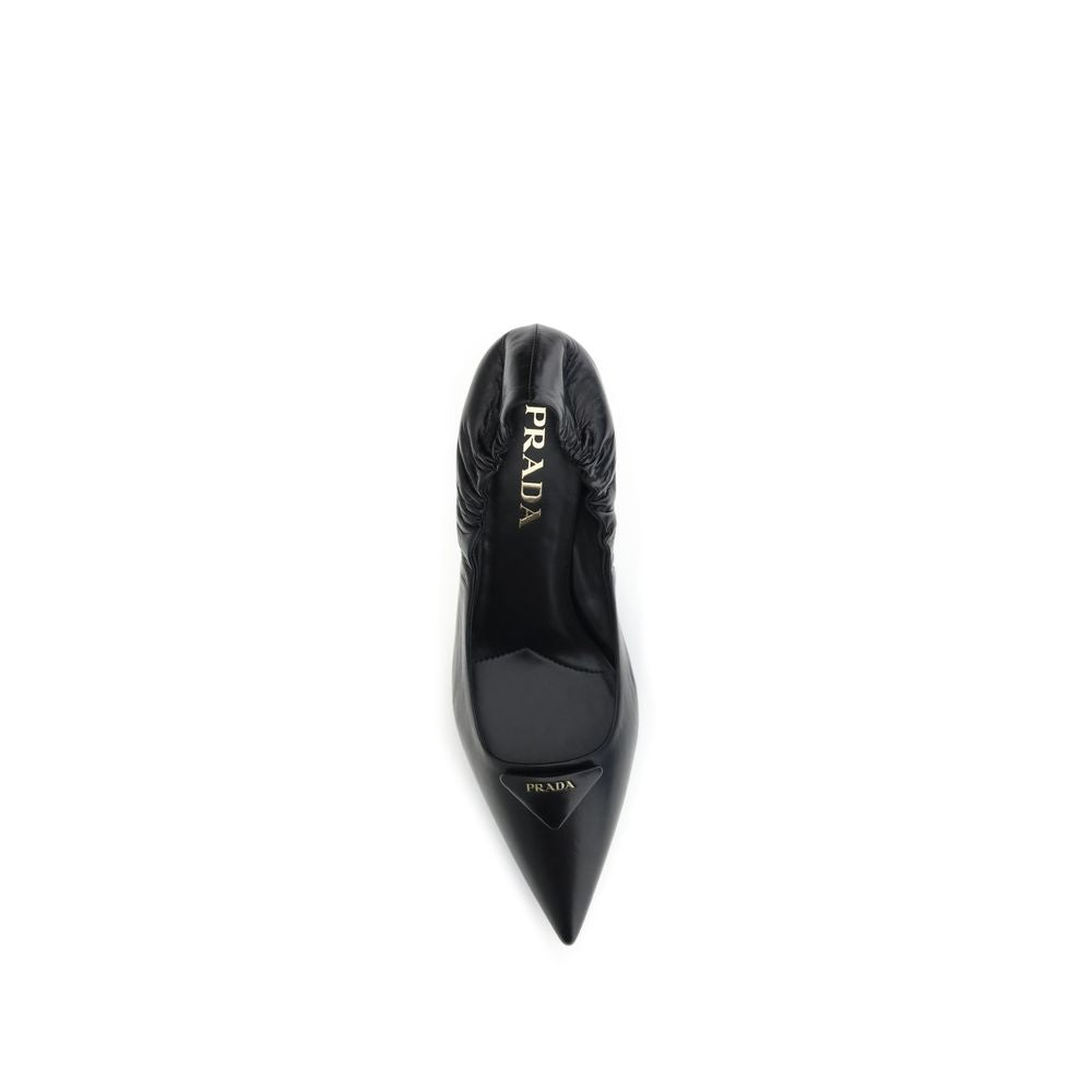 Prada Black Calf Leather Bos Taurus High Heel Pumps | Regal Royce