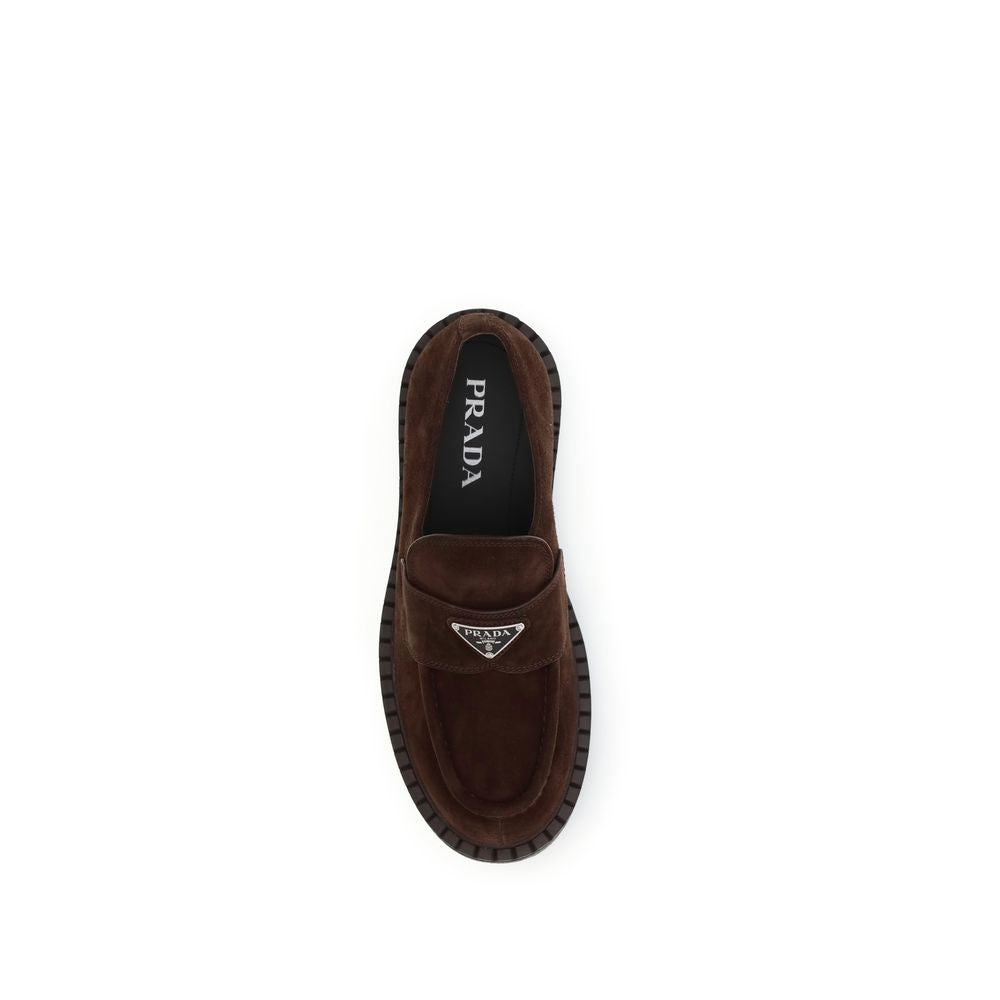 Prada Brown Calf Leather Bos Taurus Slip-On Loafers | Regal Royce