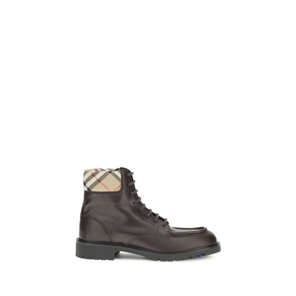 Burberry Brown Calf Leather Bos Taurus Lace-Up Boots | Regal Royce