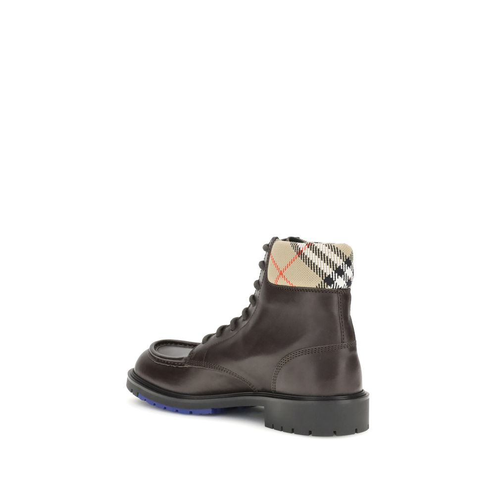 Burberry Brown Calf Leather Bos Taurus Lace-Up Boots | Regal Royce