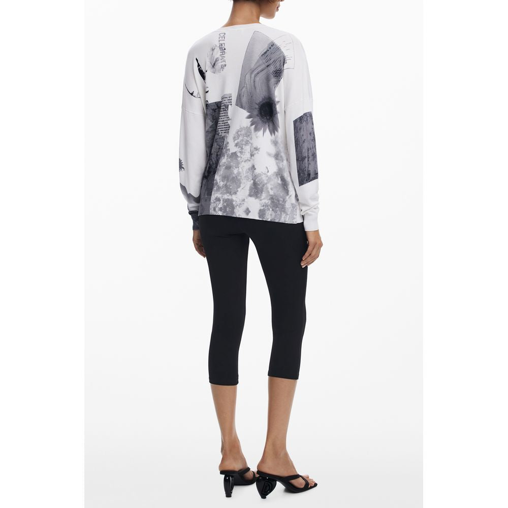 Desigual White Viscose Women Sweater | Regal Royce