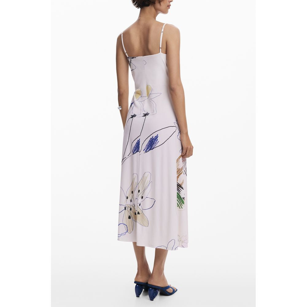 Desigual White Polyester Women Dress | Regal Royce