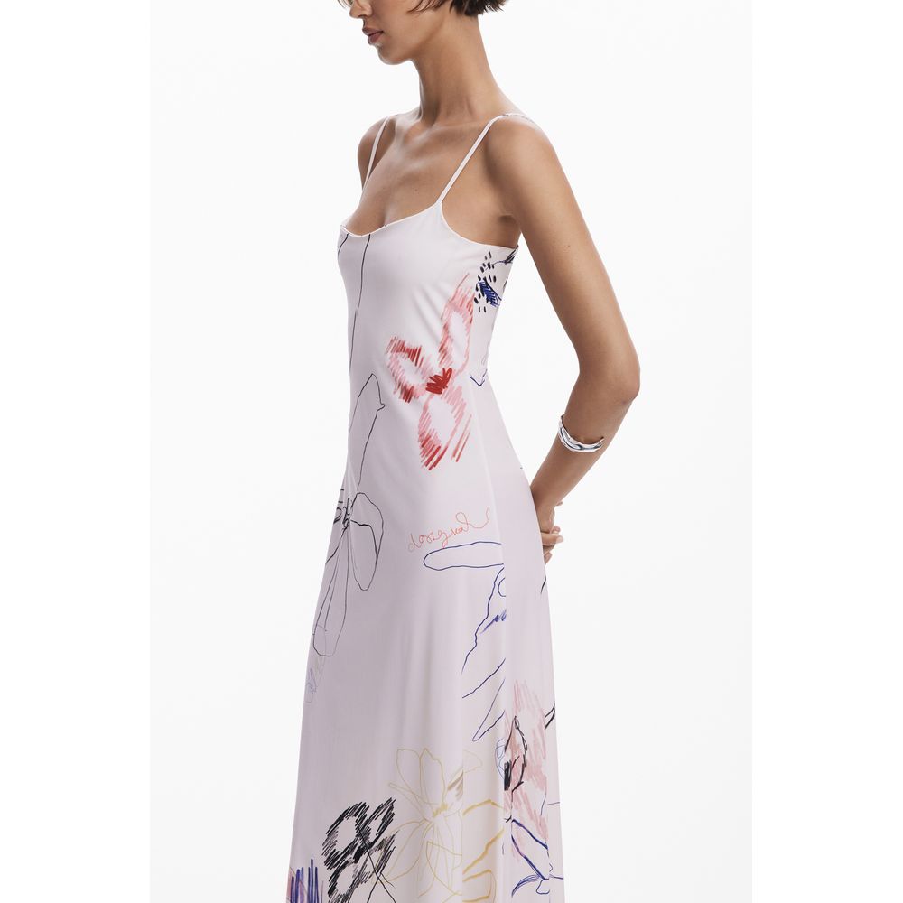 Desigual White Polyester Women Dress | Regal Royce