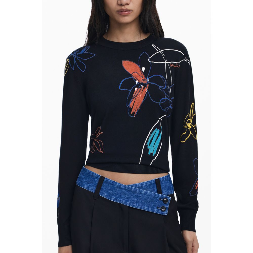 Desigual Black Viscose Women Sweater | Regal Royce