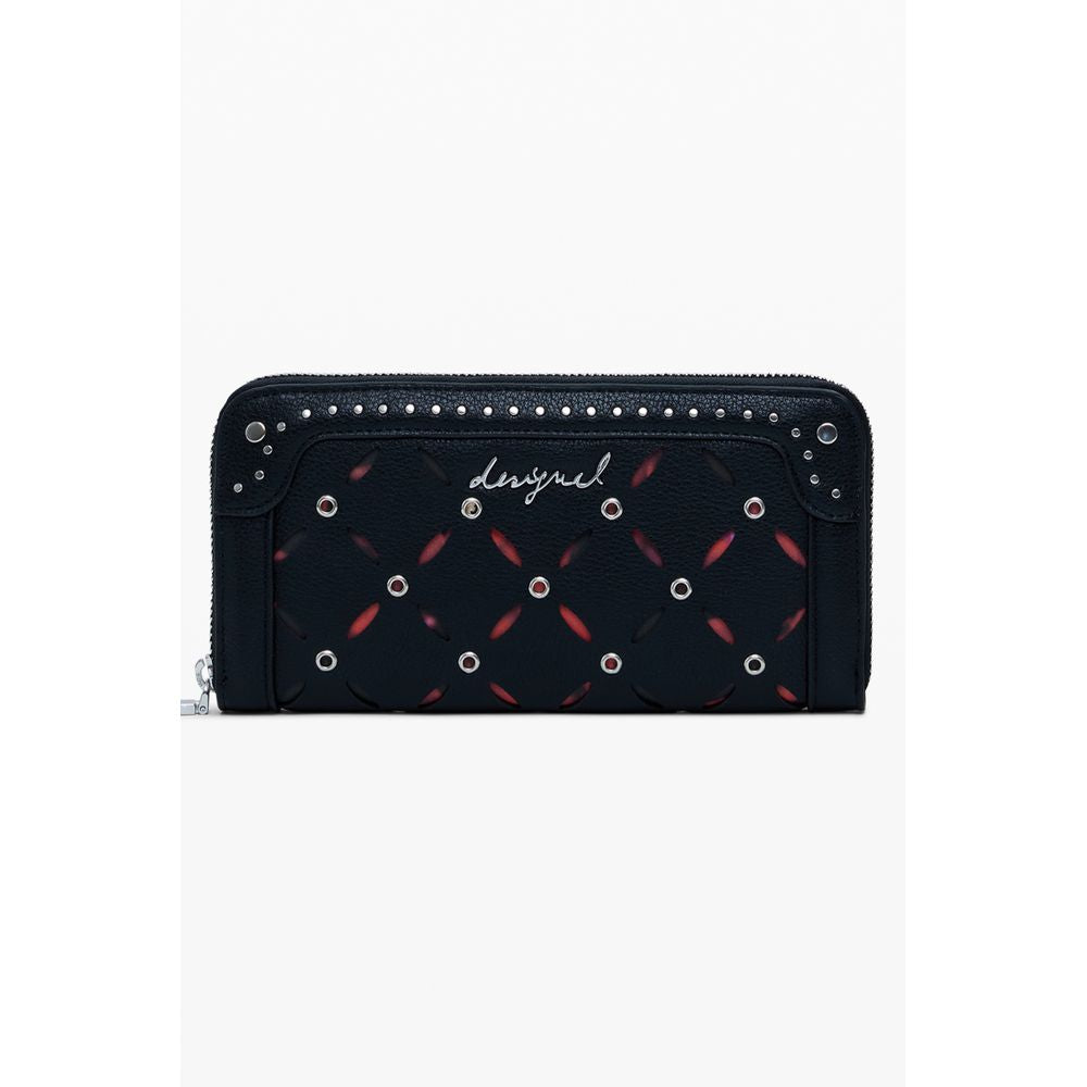 Desigual Nero Polyurethane Women Wallet | Regal Royce