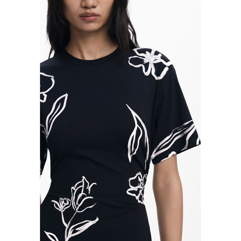 Desigual Black Cotton Women Dress | Regal Royce