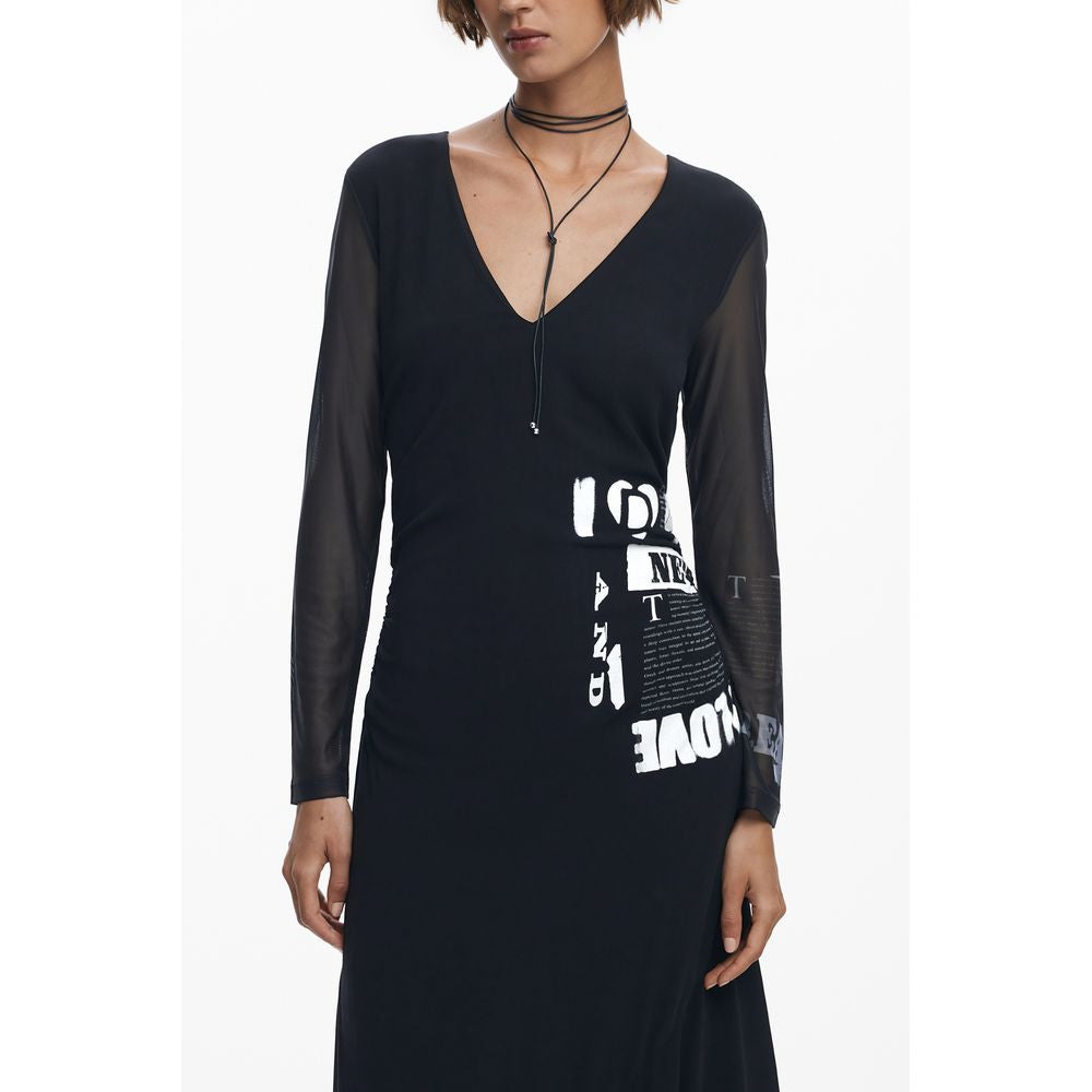 Desigual Black Viscose Women's Dress | Regal Royce