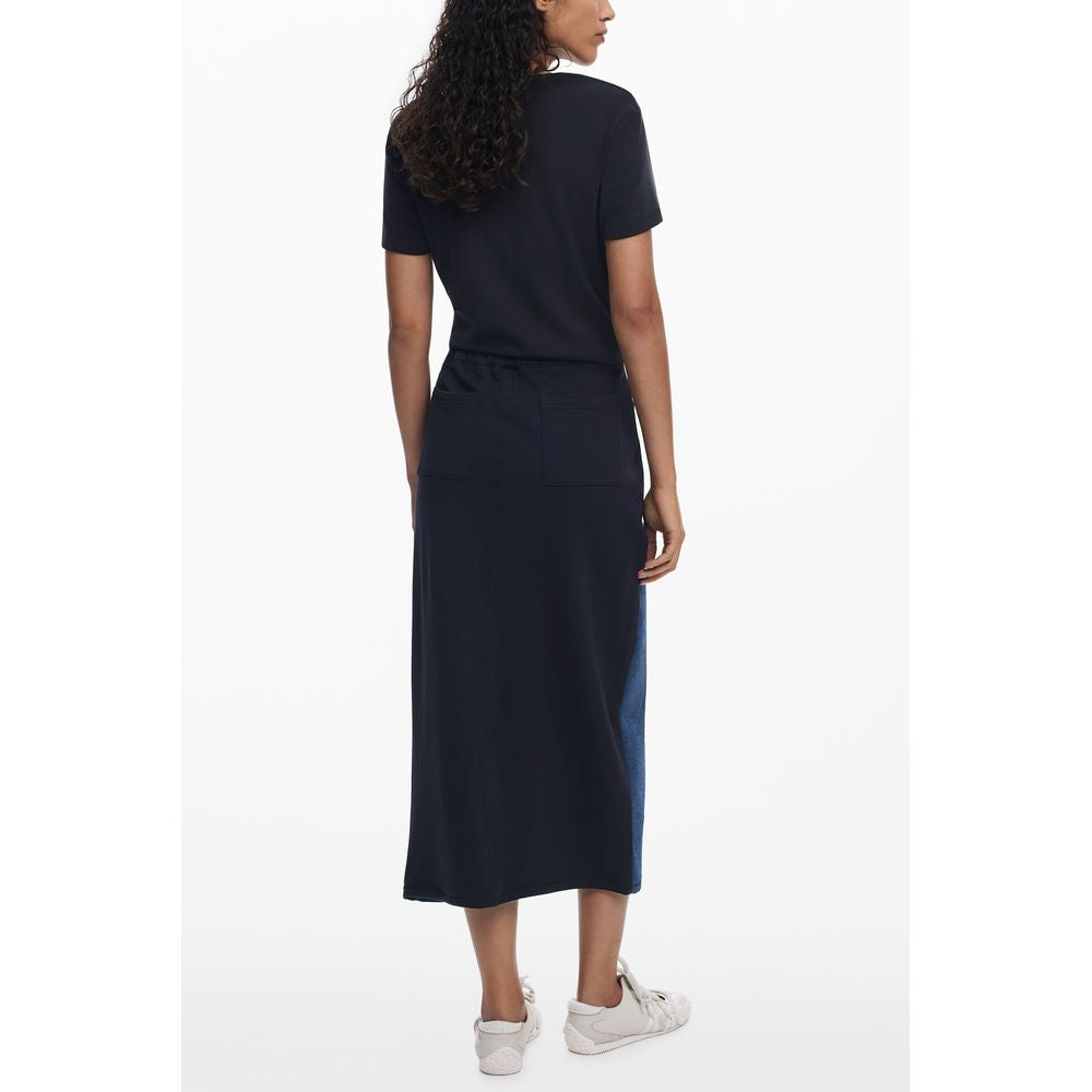 Desigual Blue Cotton Women Skirt | Regal Royce