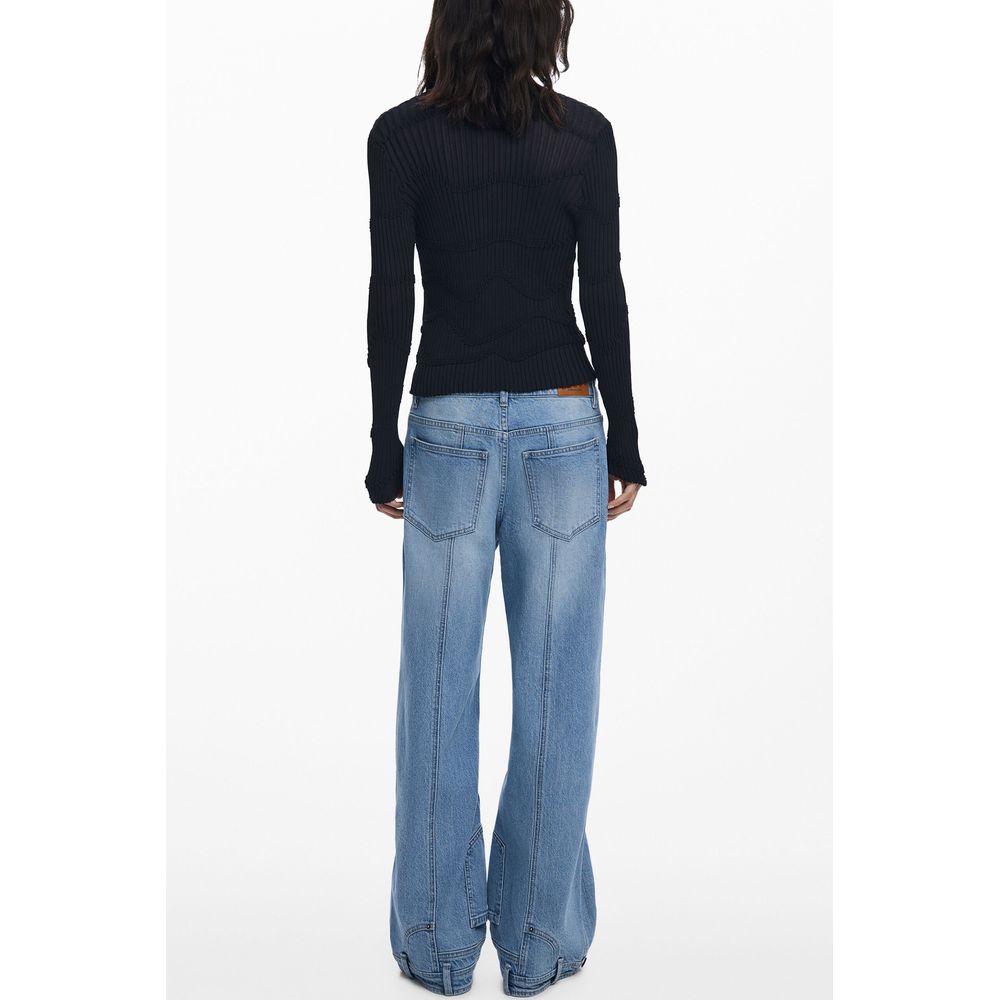 Desigual Black Viscose Women Cardigan | Regal Royce