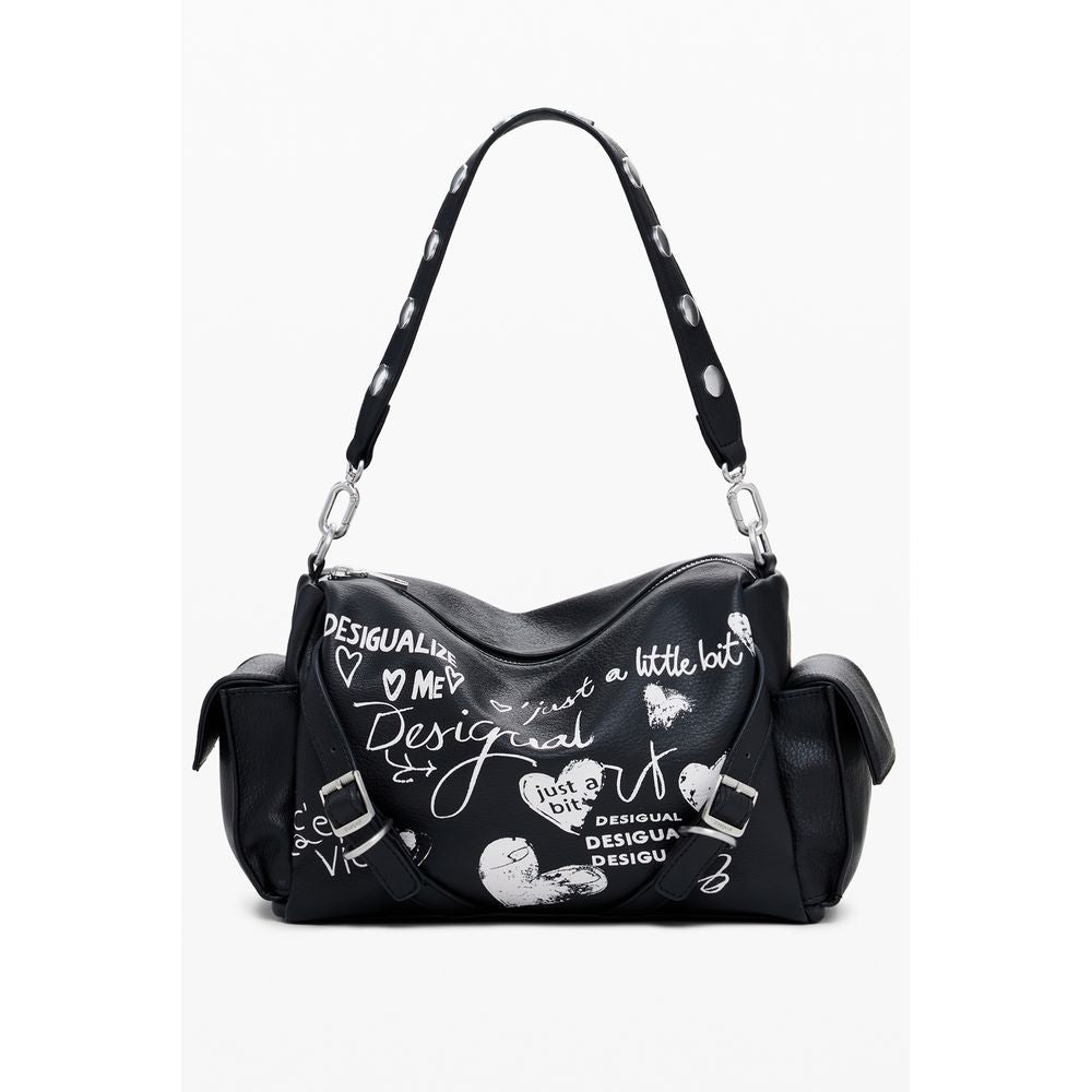 Desigual Black Polyurethane Women's Handbag | Regal Royce