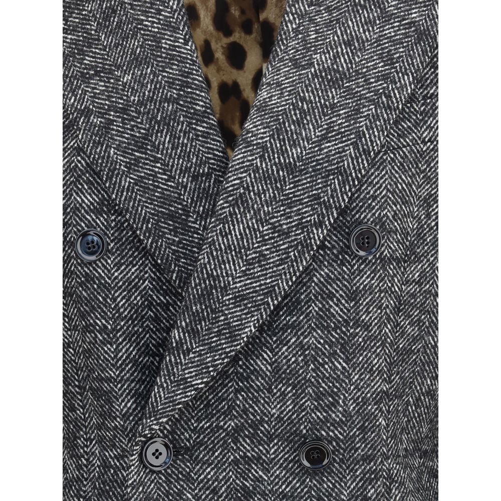 Dolce & Gabbana Gray Fleece Wool Blazer | Regal Royce