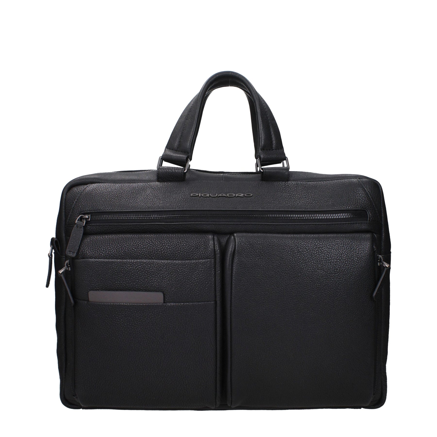 Piquadro Black Leather Business And Laptop Bag | Regal Royce