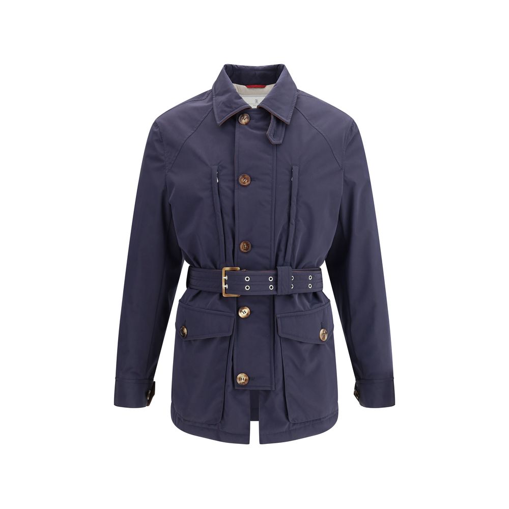Brunello Cucinelli Blue Polyester Coat | Regal Royce