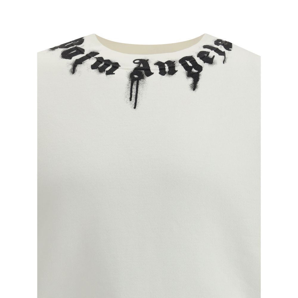 Palm Angels Cream Cotton Sweatshirt