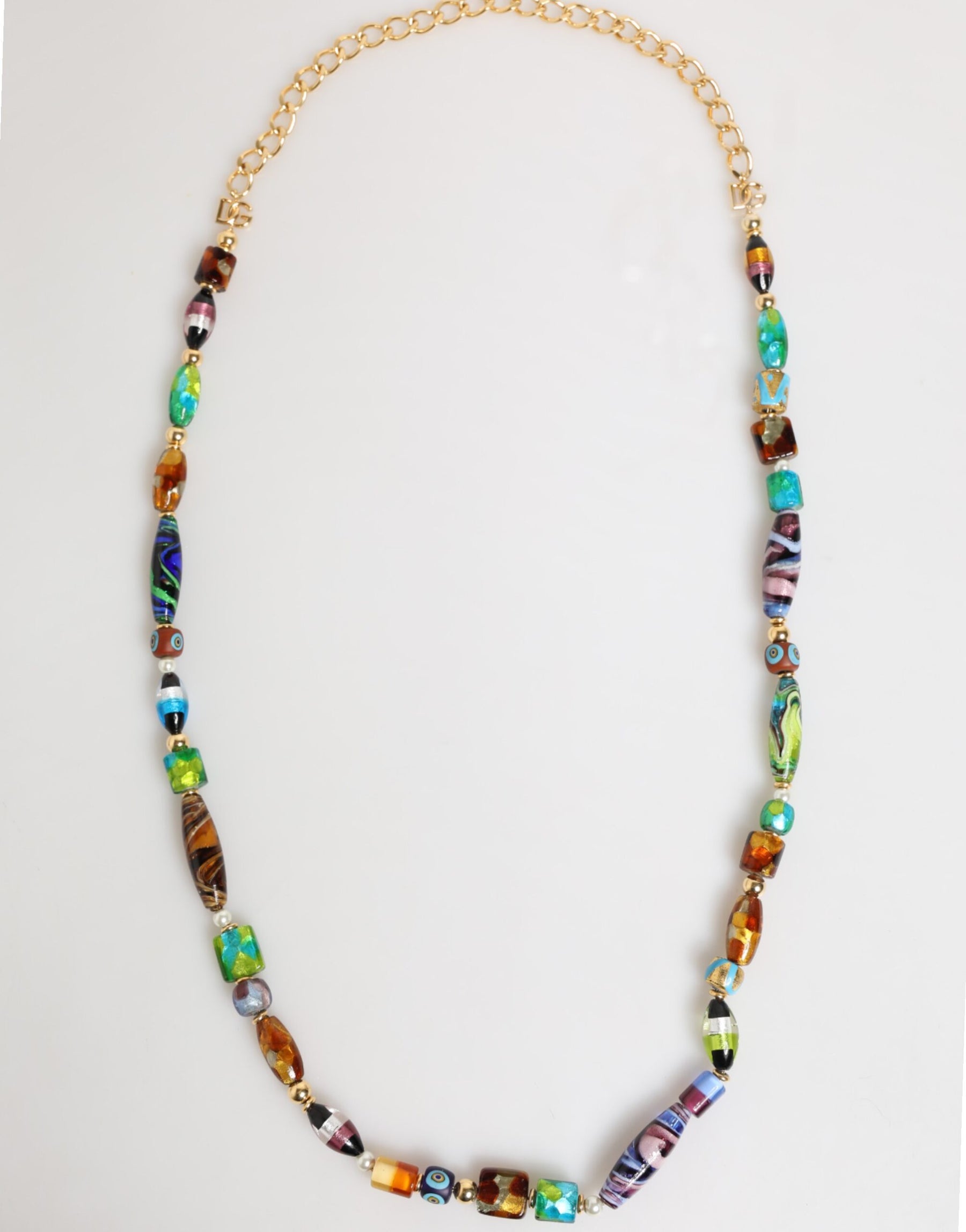 Dolce & Gabbana Multicolor Murano Glass Beads Brass Women Jewelry Necklace | Regal Royce