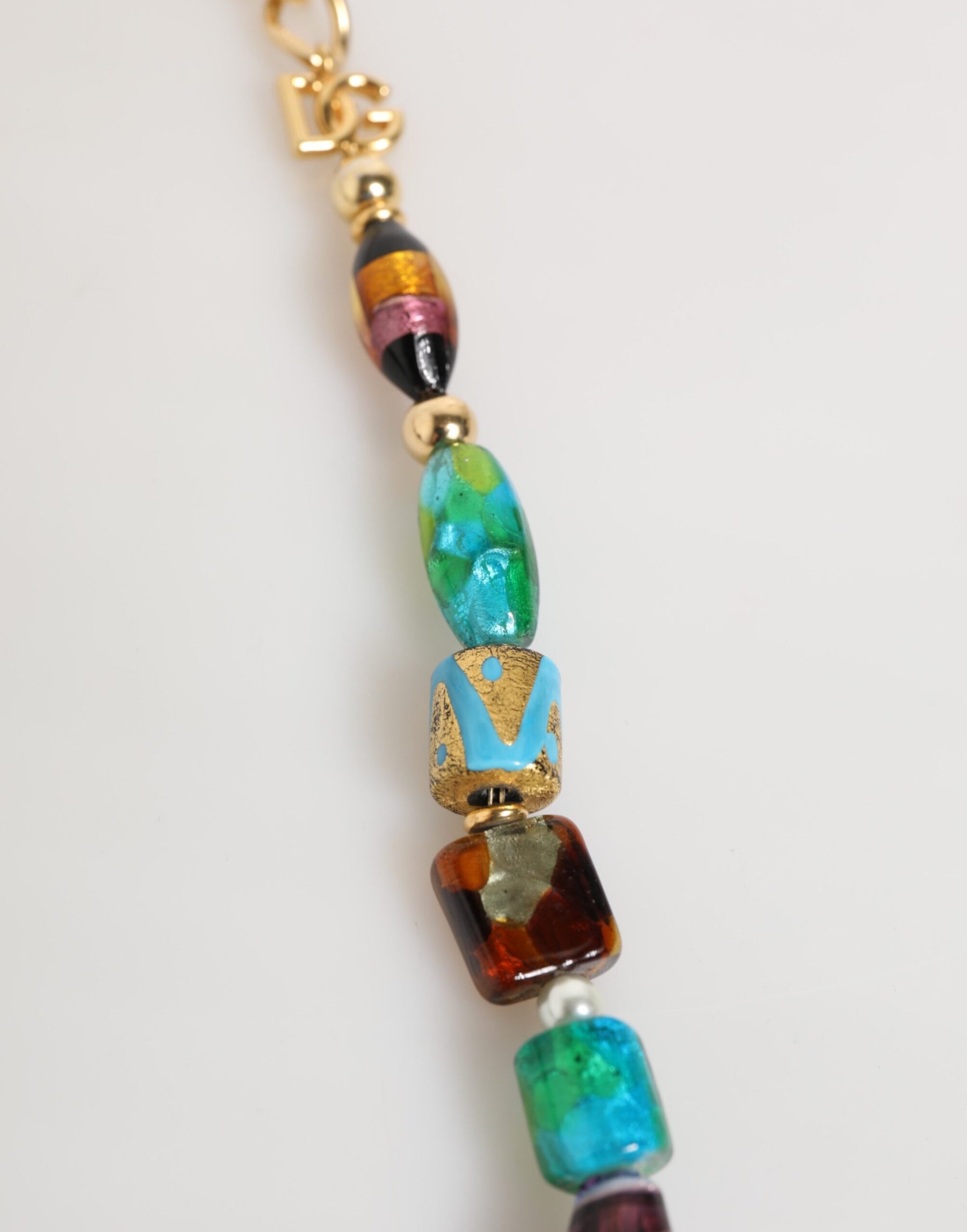 Dolce & Gabbana Multicolor Murano Glass Beads Brass Women Jewelry Necklace | Regal Royce