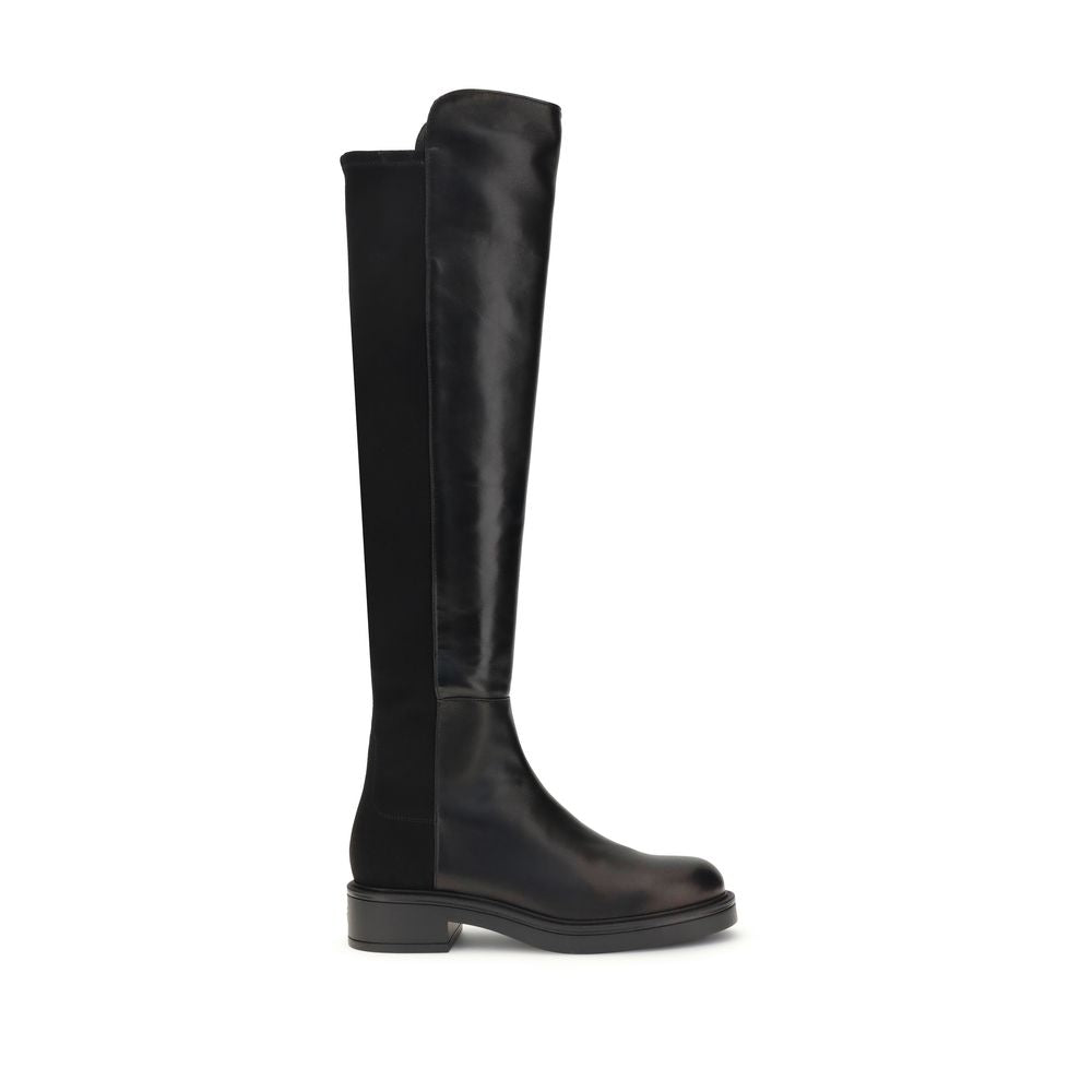Stuart Weitzman Black Leather Over The Knee | Regal Royce
