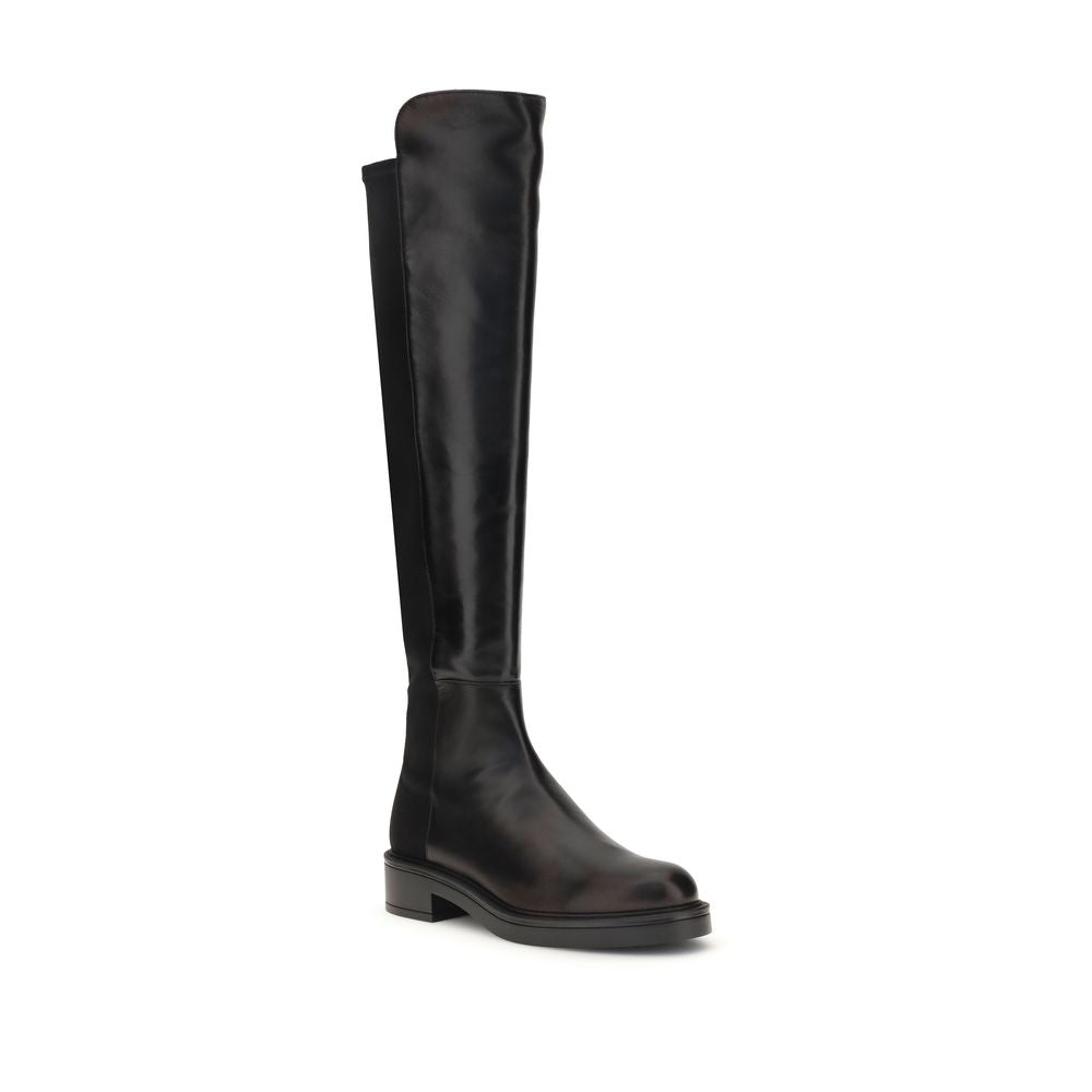 Stuart Weitzman Black Leather Over The Knee | Regal Royce