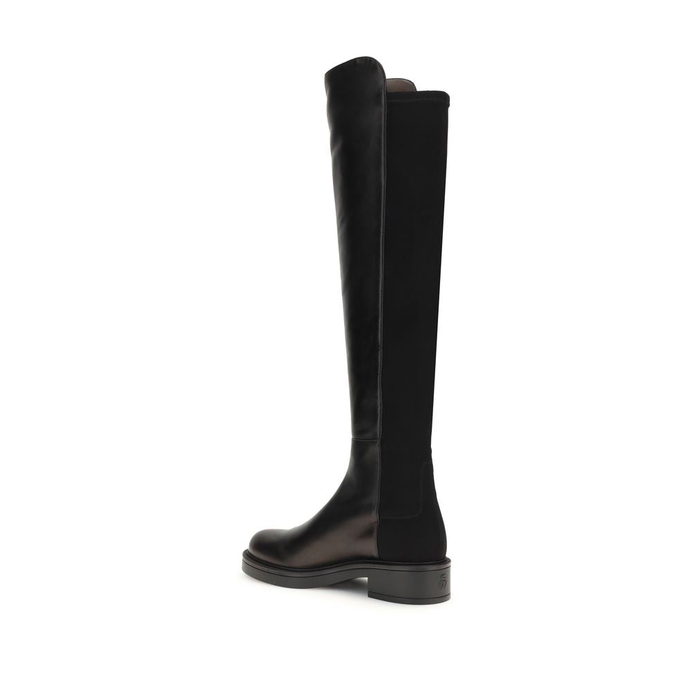 Stuart Weitzman Black Leather Over The Knee | Regal Royce