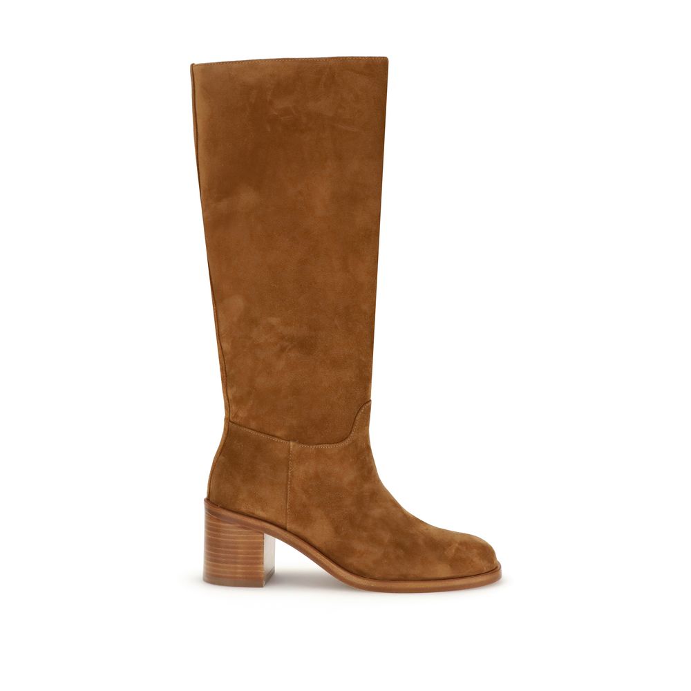 Stuart Weitzman Brown Calf Leather Bos Taurus High Heel Boots | Regal Royce