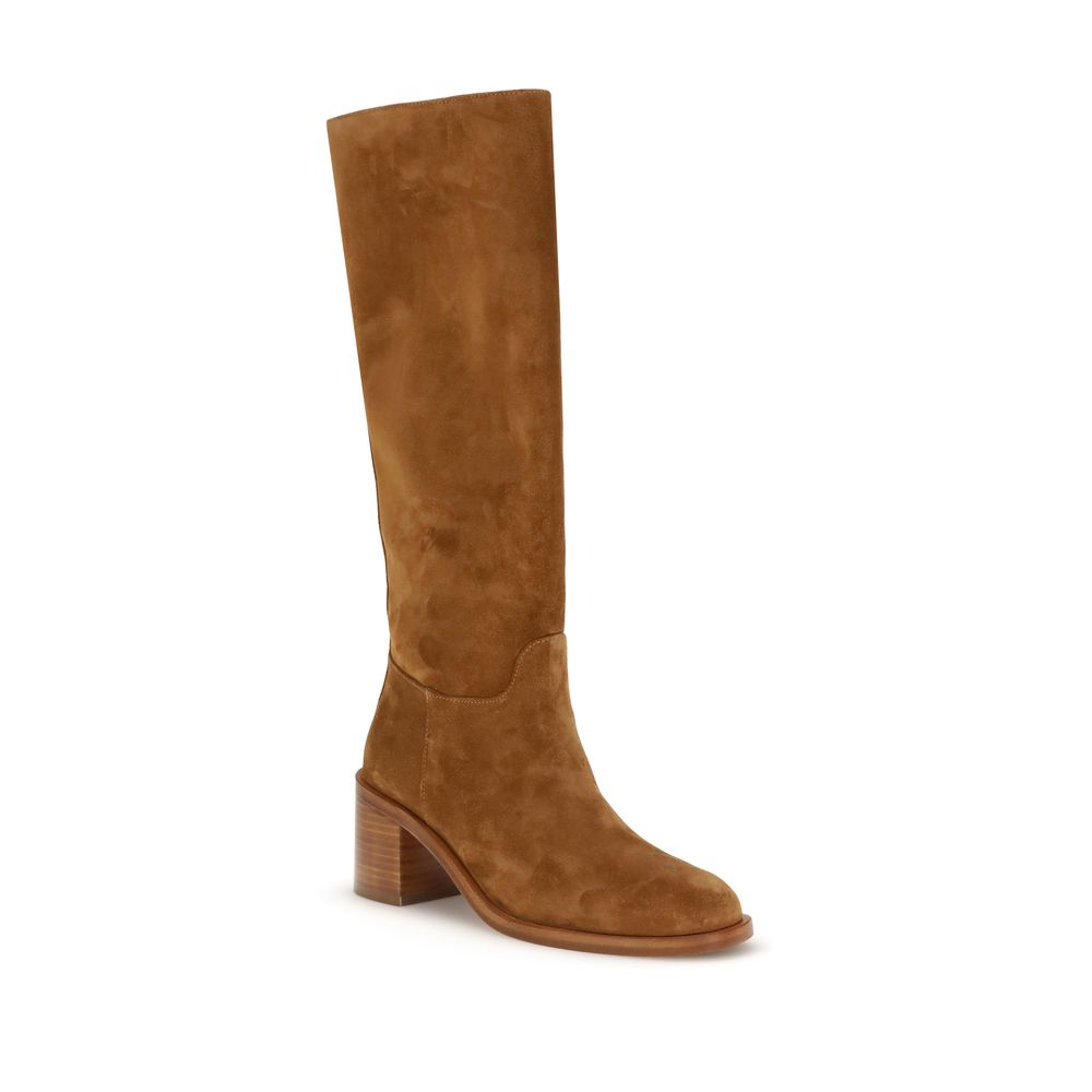 Stuart Weitzman Brown Calf Leather Bos Taurus High Heel Boots | Regal Royce