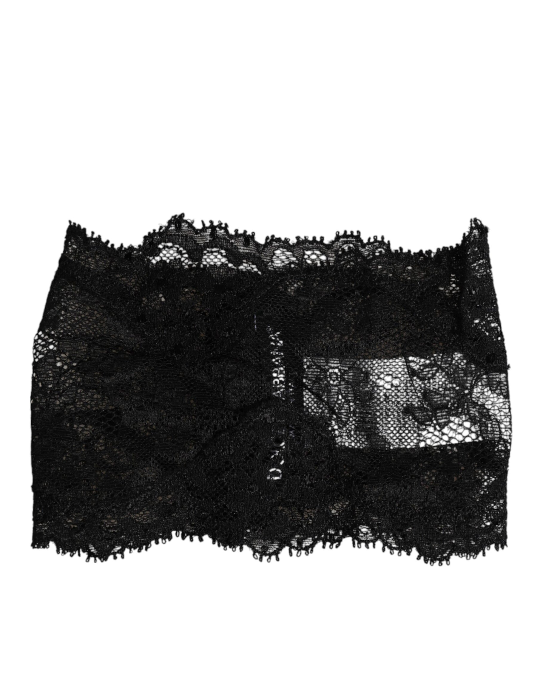Dolce & Gabbana Black Lace Bandeau Bustier Top Sheer Stretch Underwear | Regal Royce