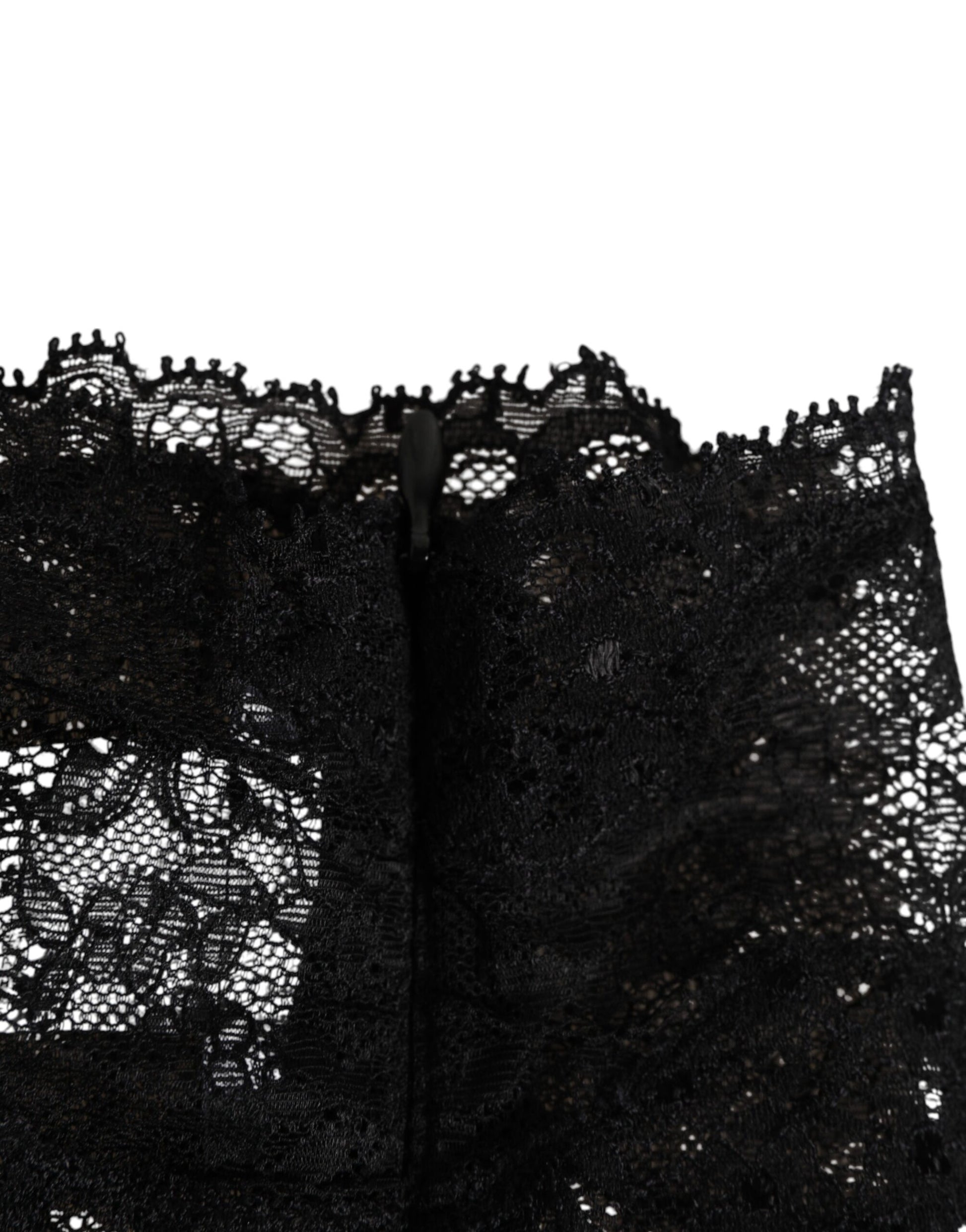 Dolce & Gabbana Black Lace Bandeau Bustier Top Sheer Stretch Underwear