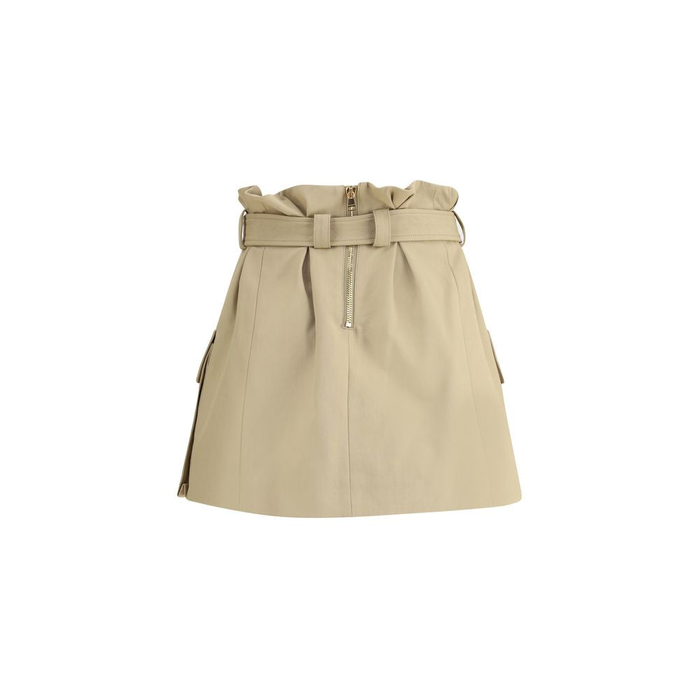 Balmain Beige Cotton Mini Skirt | Regal Royce
