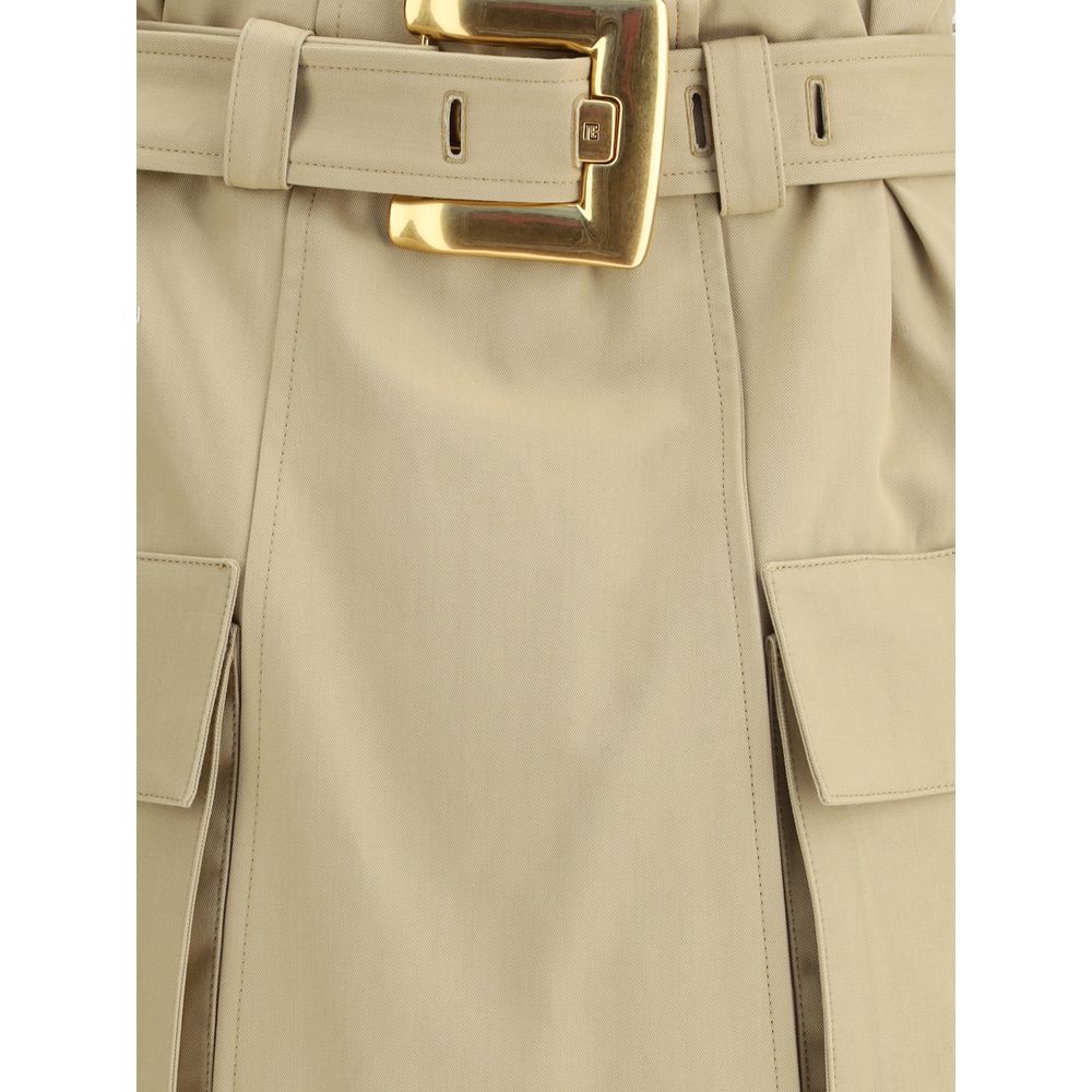 Balmain Beige Cotton Mini Skirt | Regal Royce