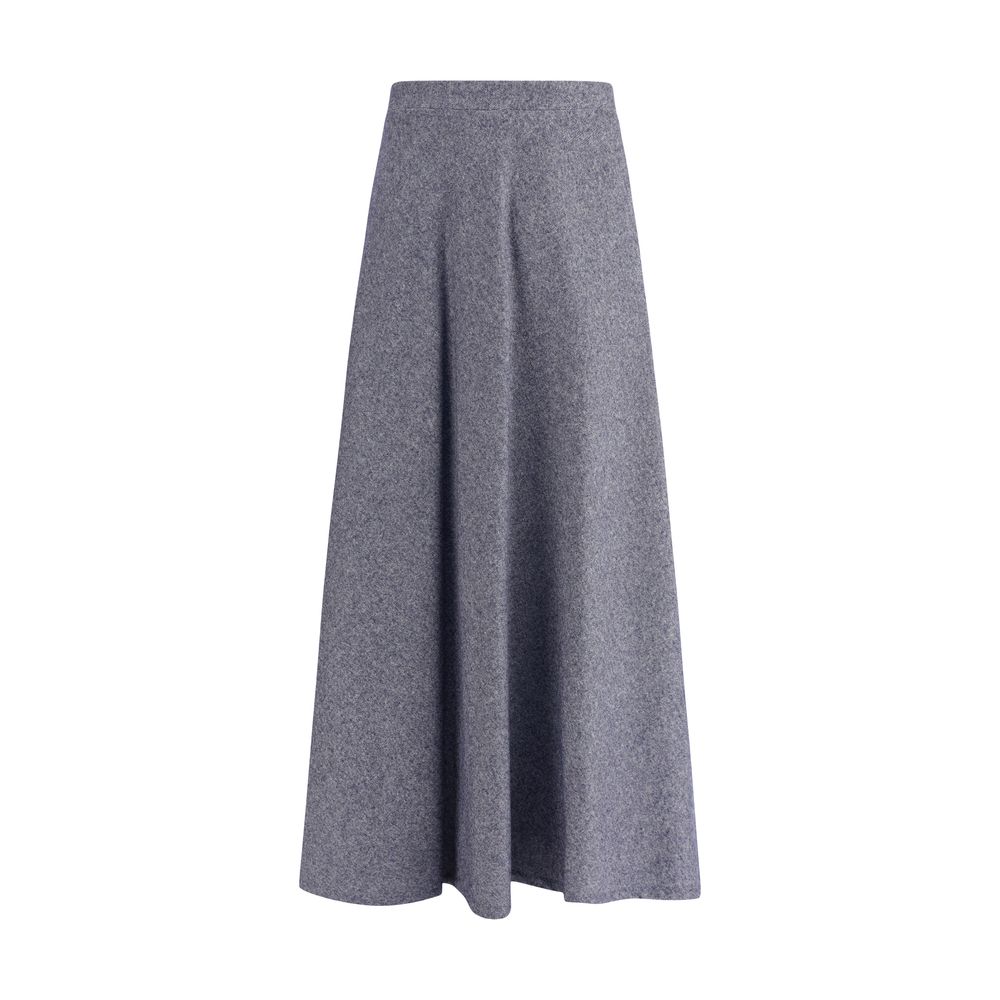 Sara Roka Blue Cotton Midi Skirt | Regal Royce