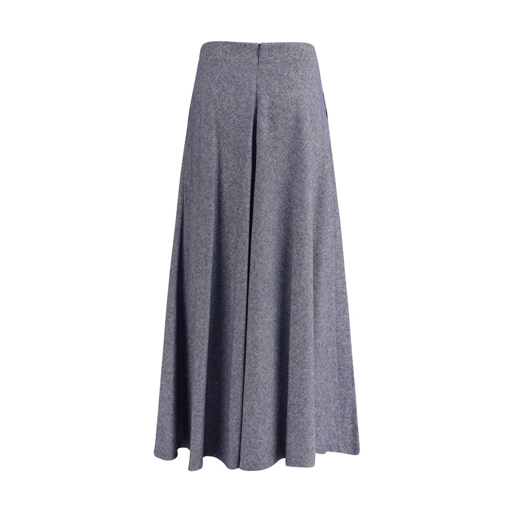 Sara Roka Blue Cotton Midi Skirt | Regal Royce