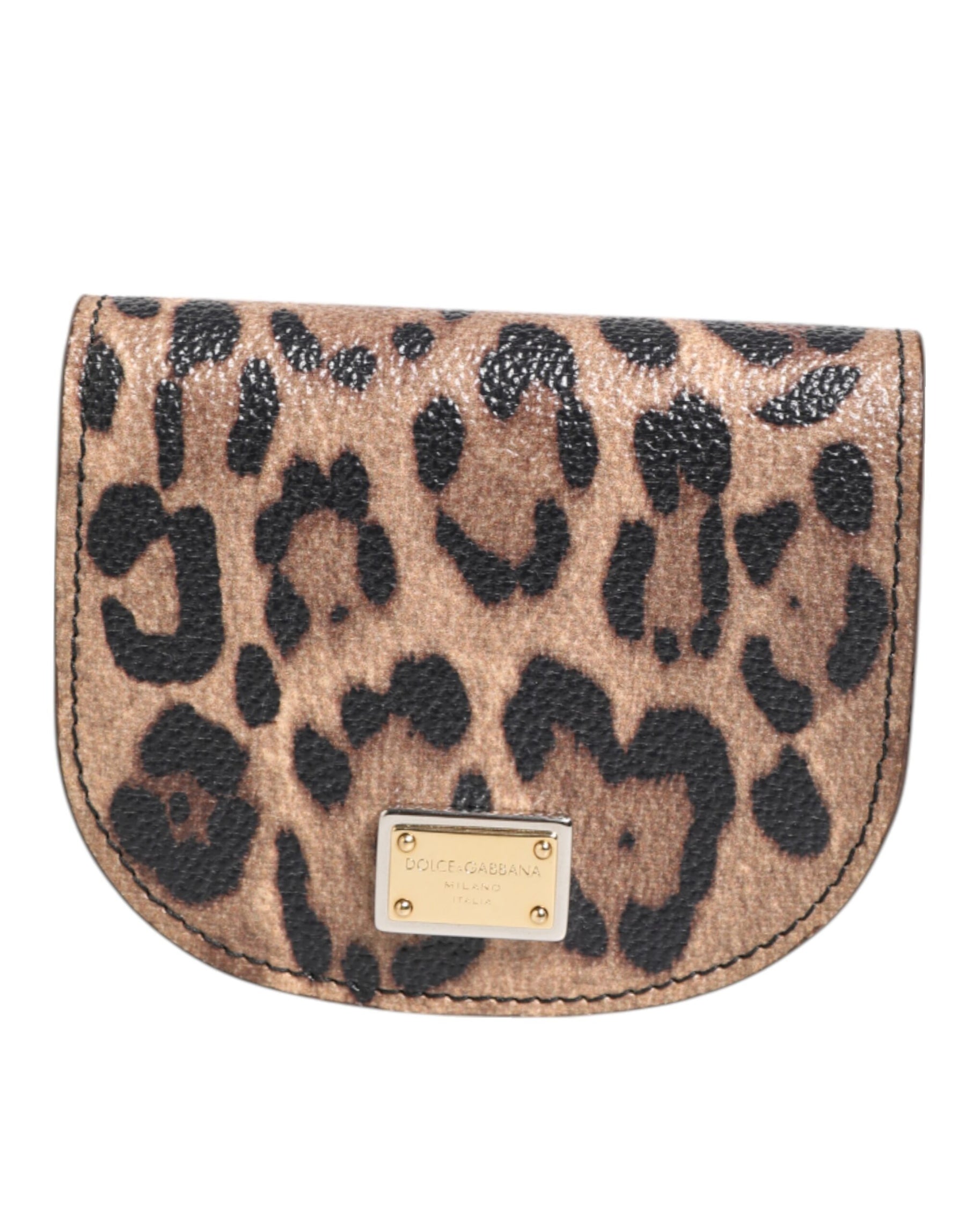 Dolce & Gabbana Brown Leopard Print Calf Leather Small Coin Purse Wallet | Regal Royce