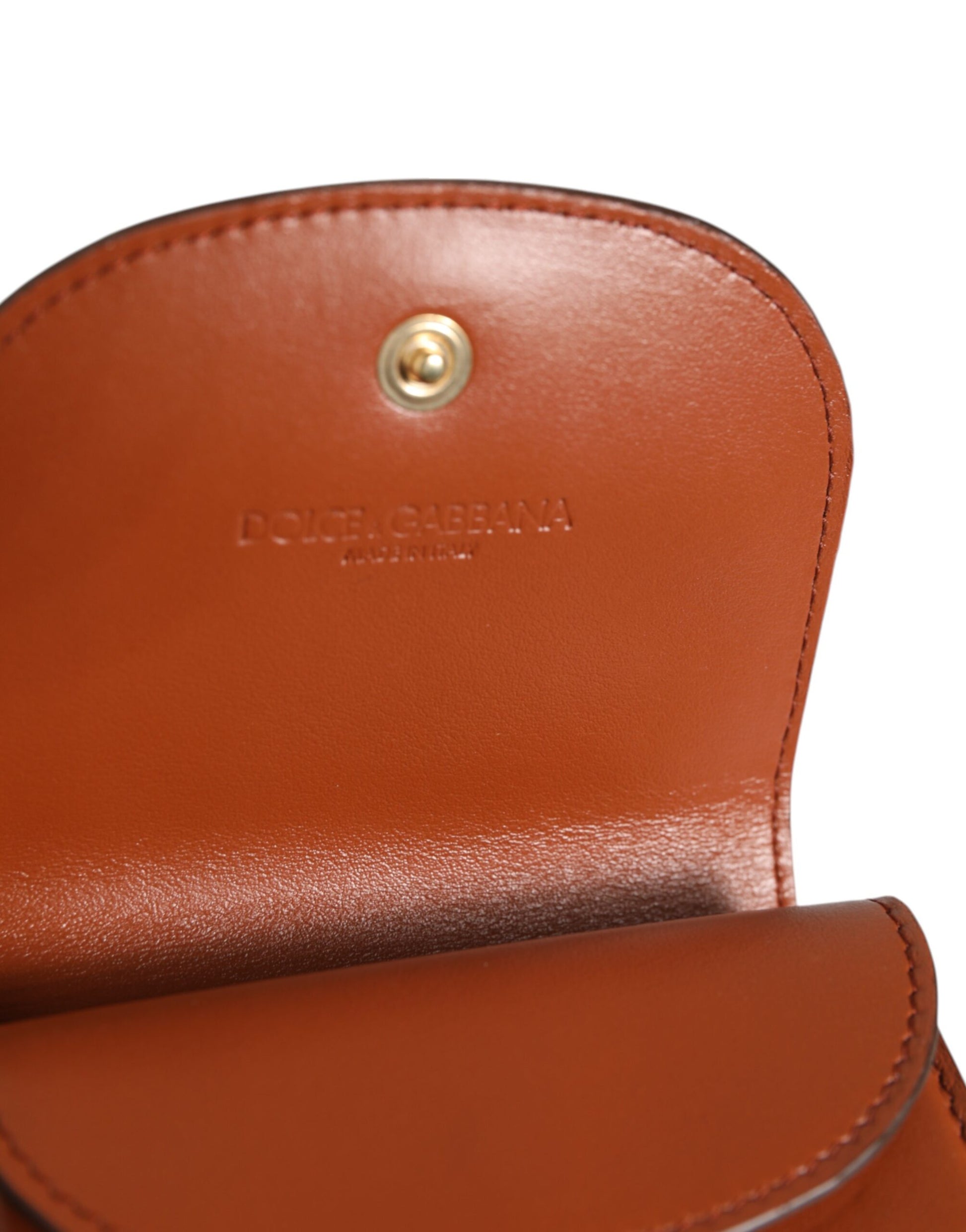 Dolce & Gabbana Brown Leopard Print Calf Leather Small Coin Purse Wallet