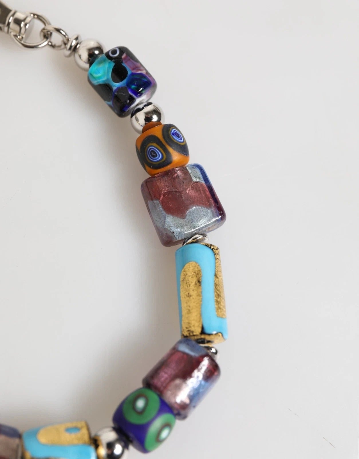 Dolce & Gabbana Multicolor Murano Glass Beads Brass Zamak Necklace | Regal Royce