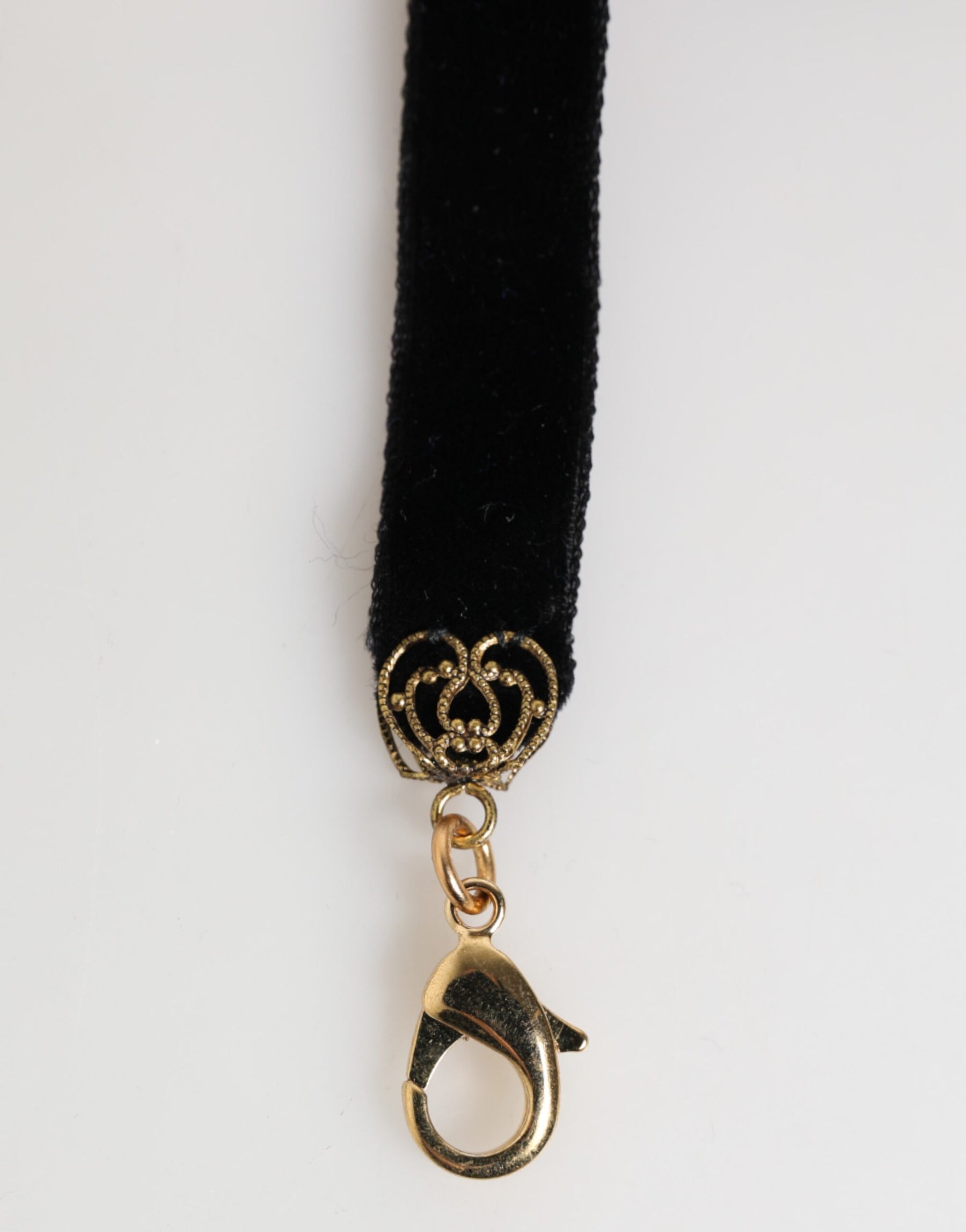 Dolce & Gabbana Blue Floral Appliqué Velvet Choker Crystal Beads Necklace | Regal Royce