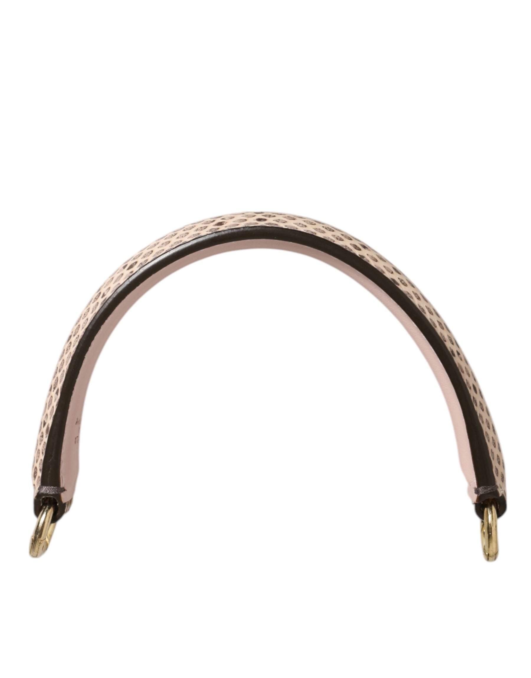 Dolce & Gabbana Beige Brown Snakeskin Leather Gold Ring Shoulder Strap | Regal Royce