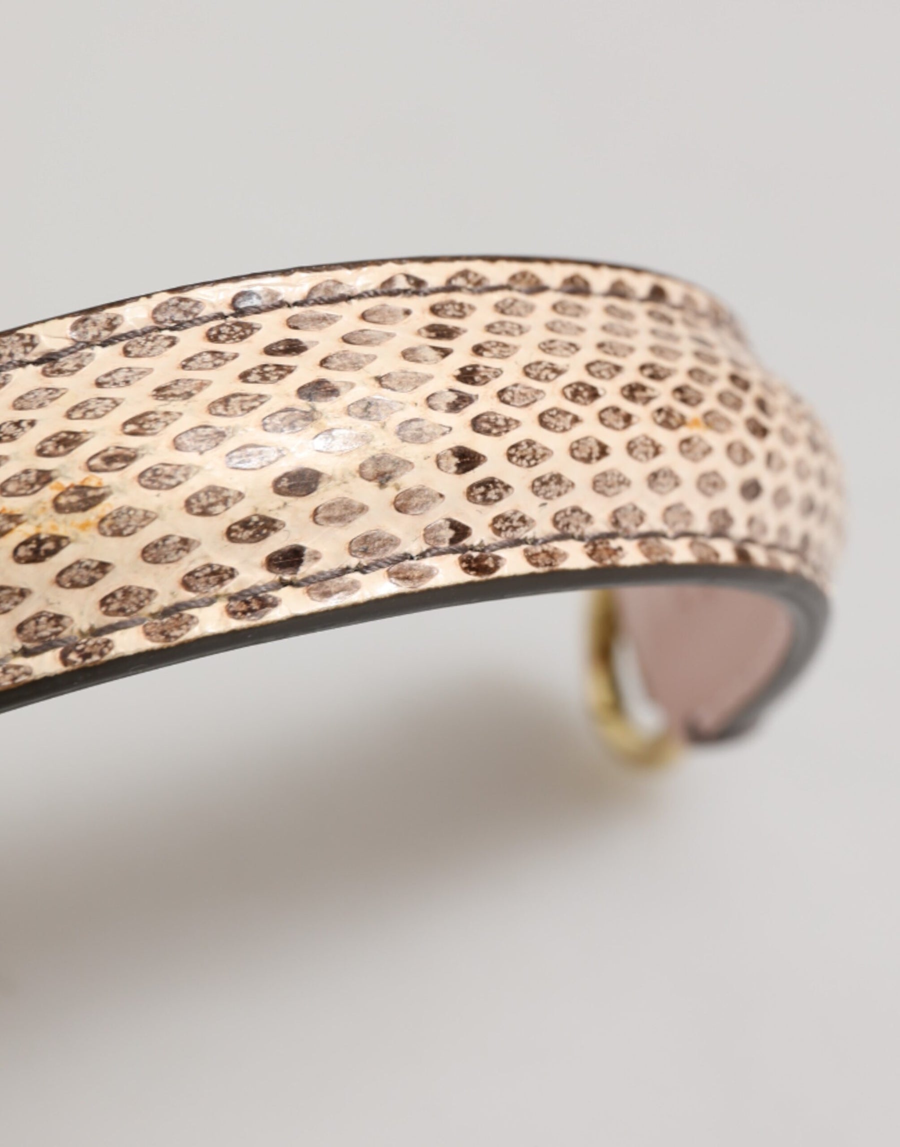 Dolce & Gabbana Beige Brown Snakeskin Leather Gold Ring Shoulder Strap | Regal Royce