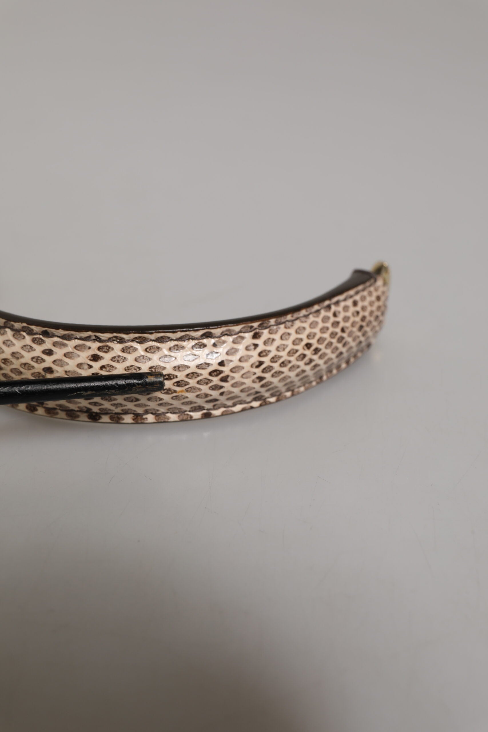 Dolce & Gabbana Beige Brown Snakeskin Leather Gold Ring Shoulder Strap | Regal Royce