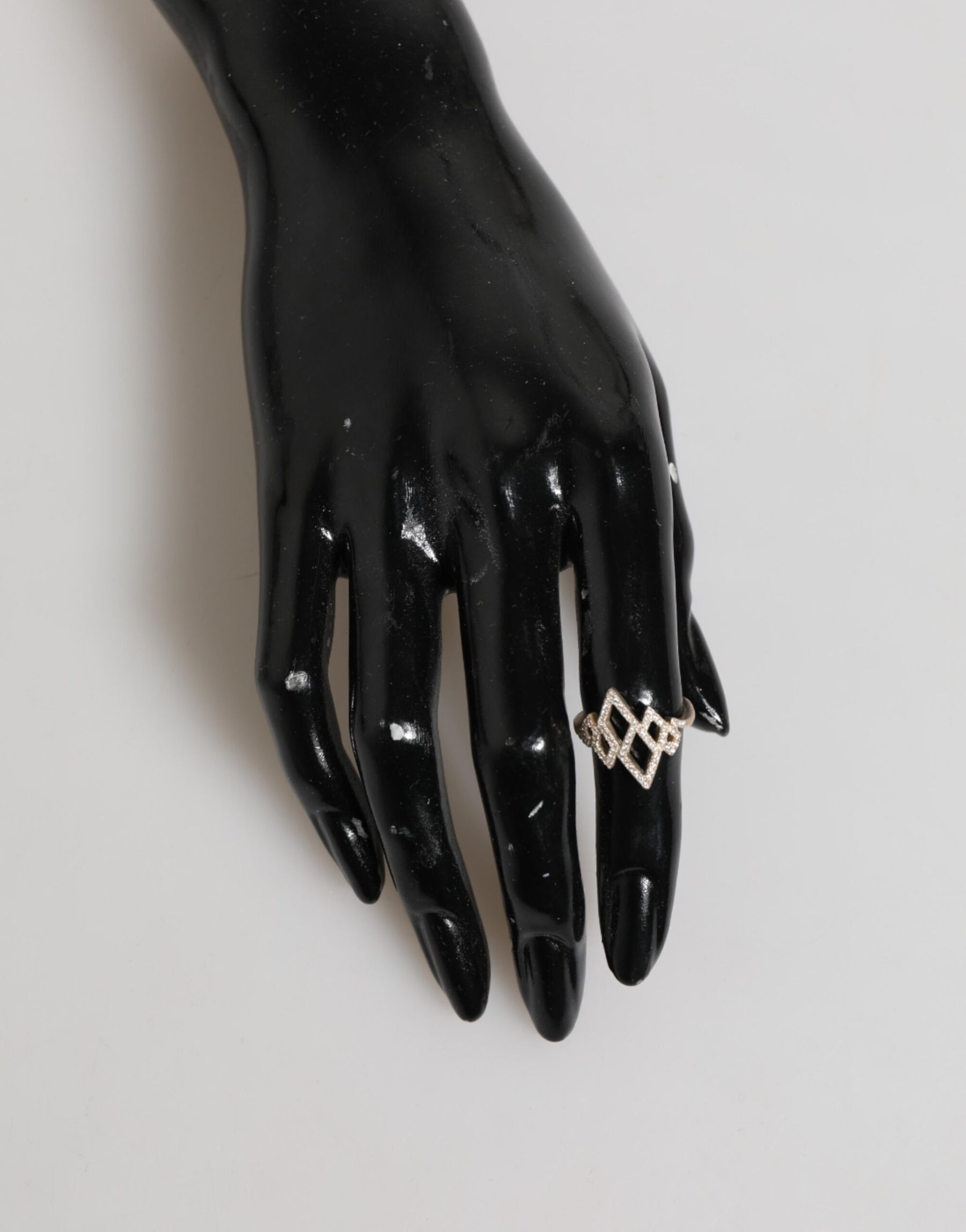 Nialaya Geometric Diamond Shape Pave CZ Crystal Jewelry Ring | Regal Royce